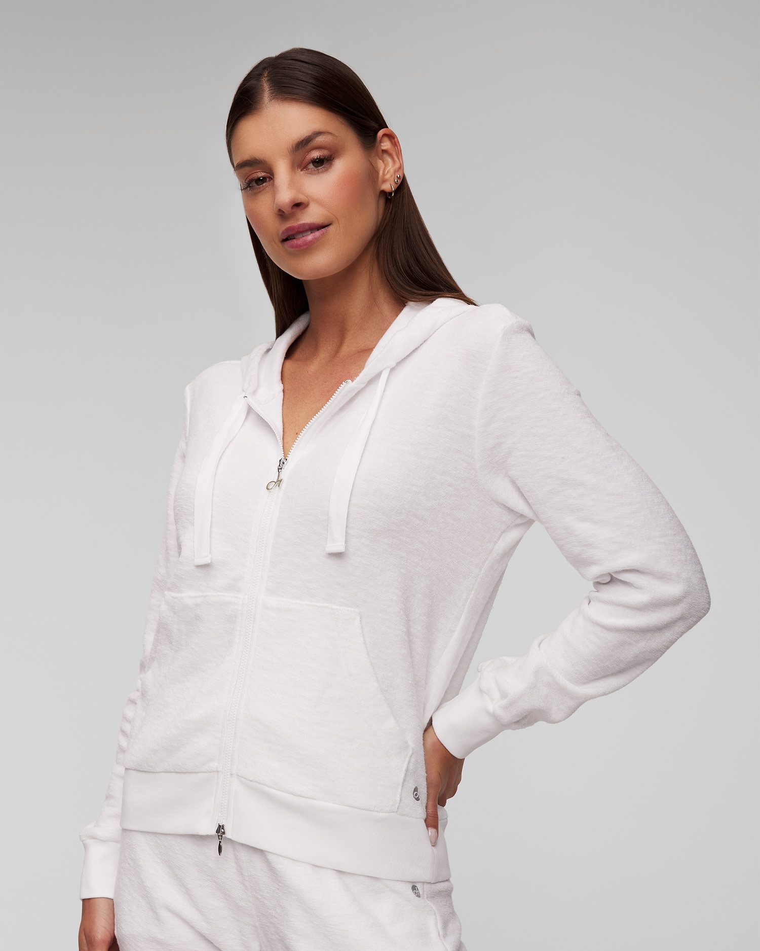 Bílá dámská mikina s kapucí Deha