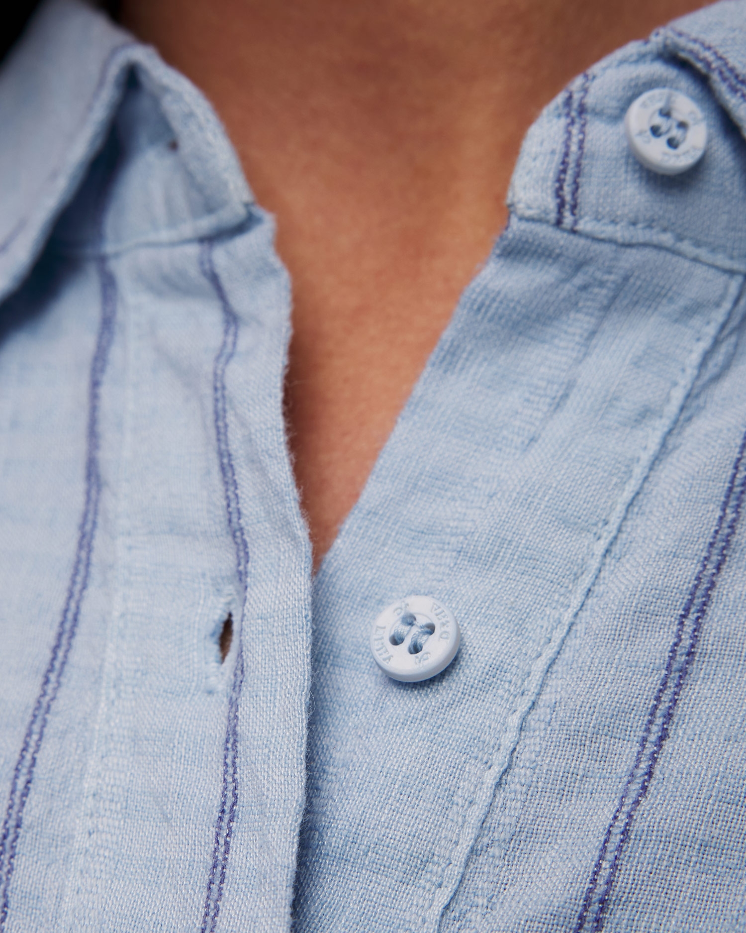 Modrá lněná dámská košile Deha