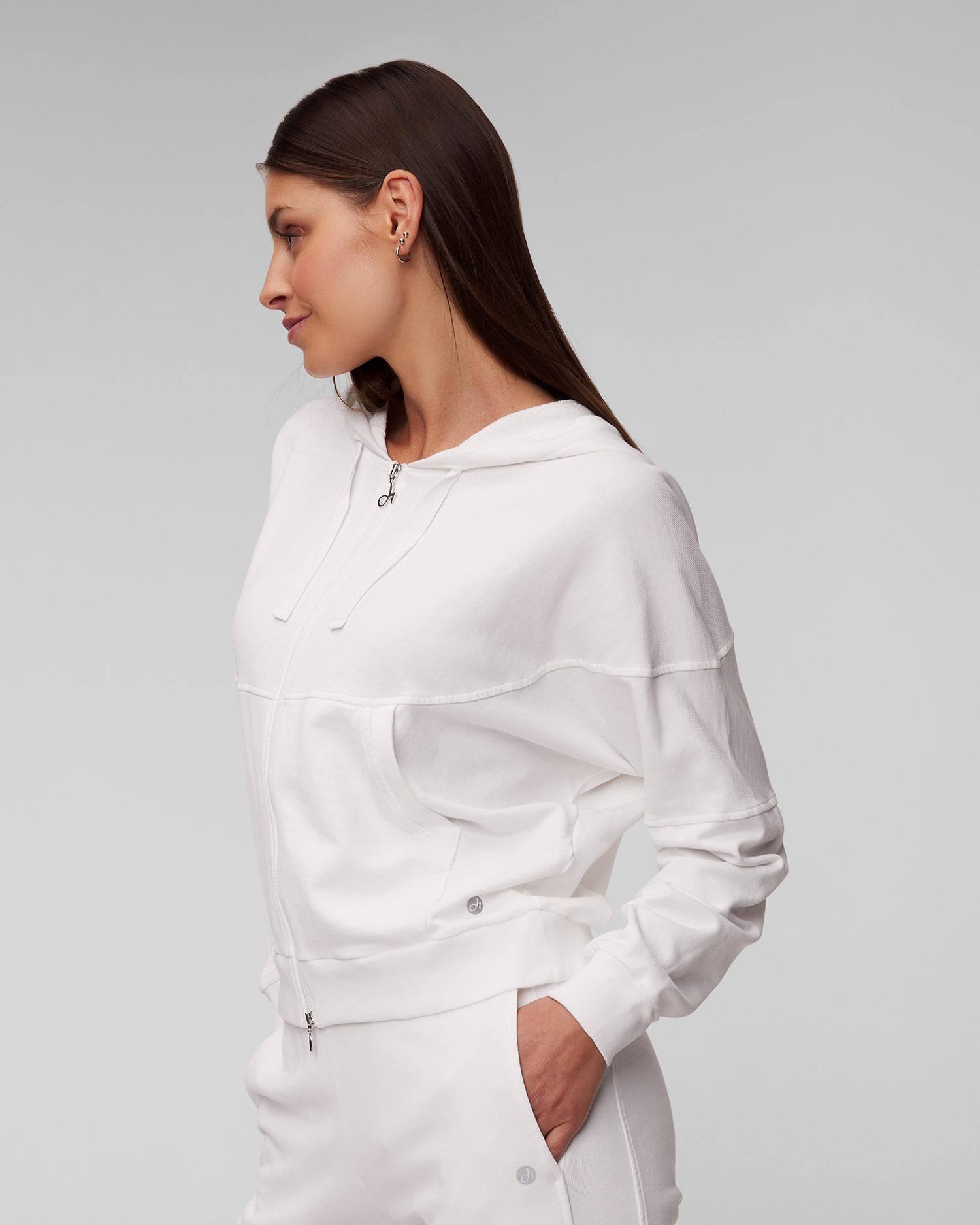Bílá dámská mikina s kapucou Deha