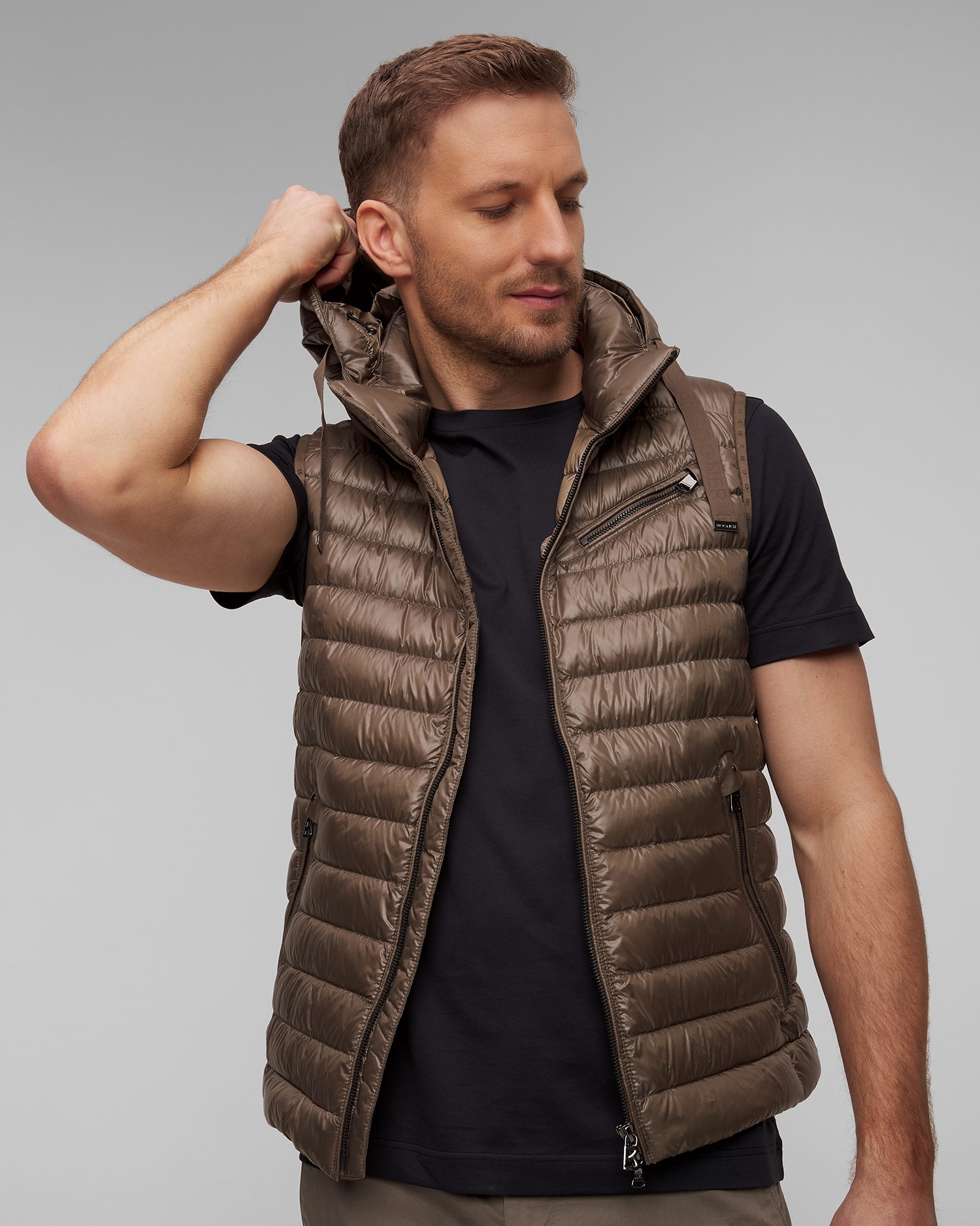 Hnědá prošívaná pánská vesta BOGNER Lonne-D1