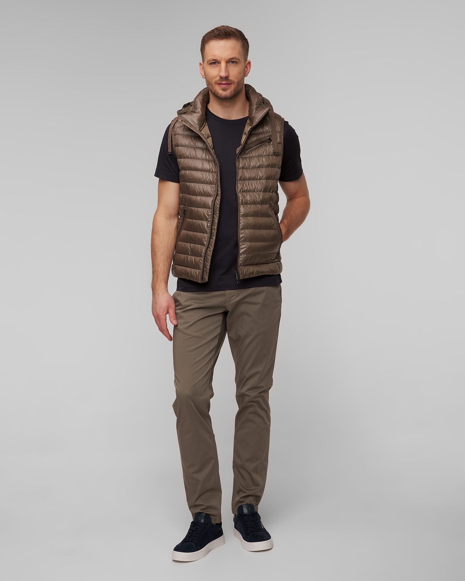 Hnědá prošívaná pánská vesta BOGNER Lonne-D1