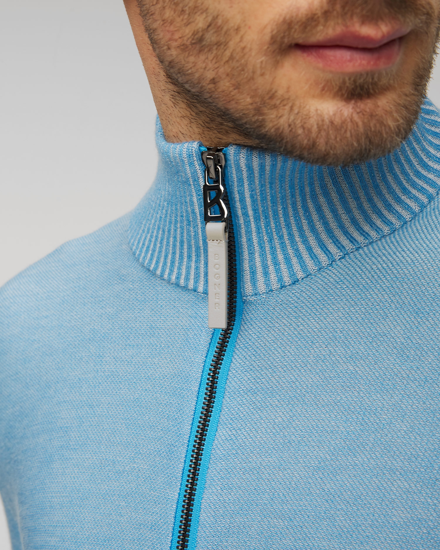 Modrý pánský vlněný svetr BOGNER Lias-1