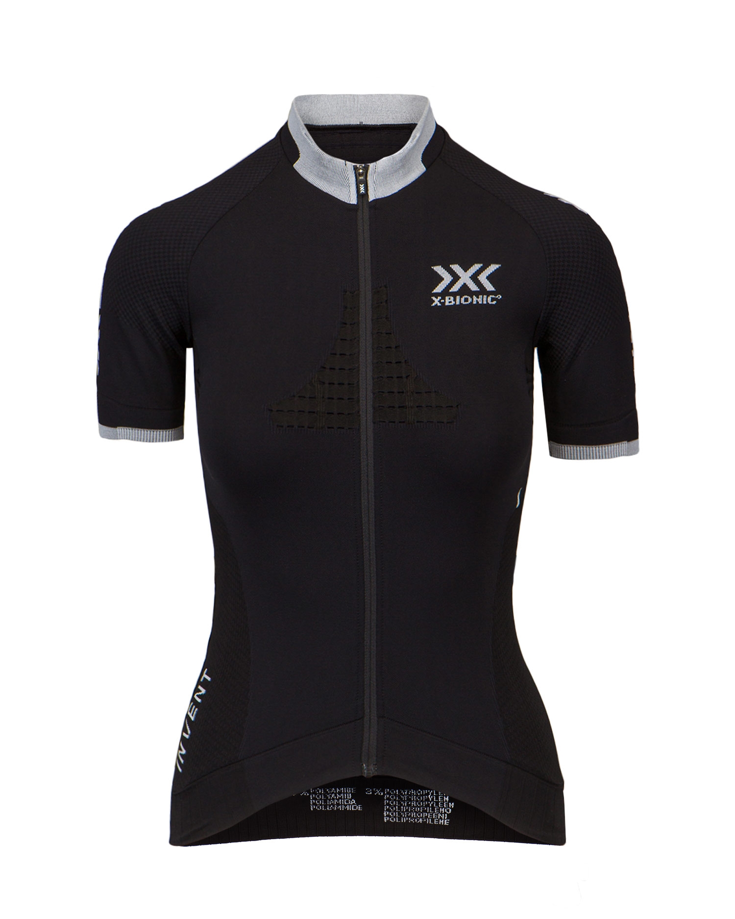 X-BIONIC Invent 4.0 Bike Race Zip women’s t-shirt, Color/Pattern: Czarny