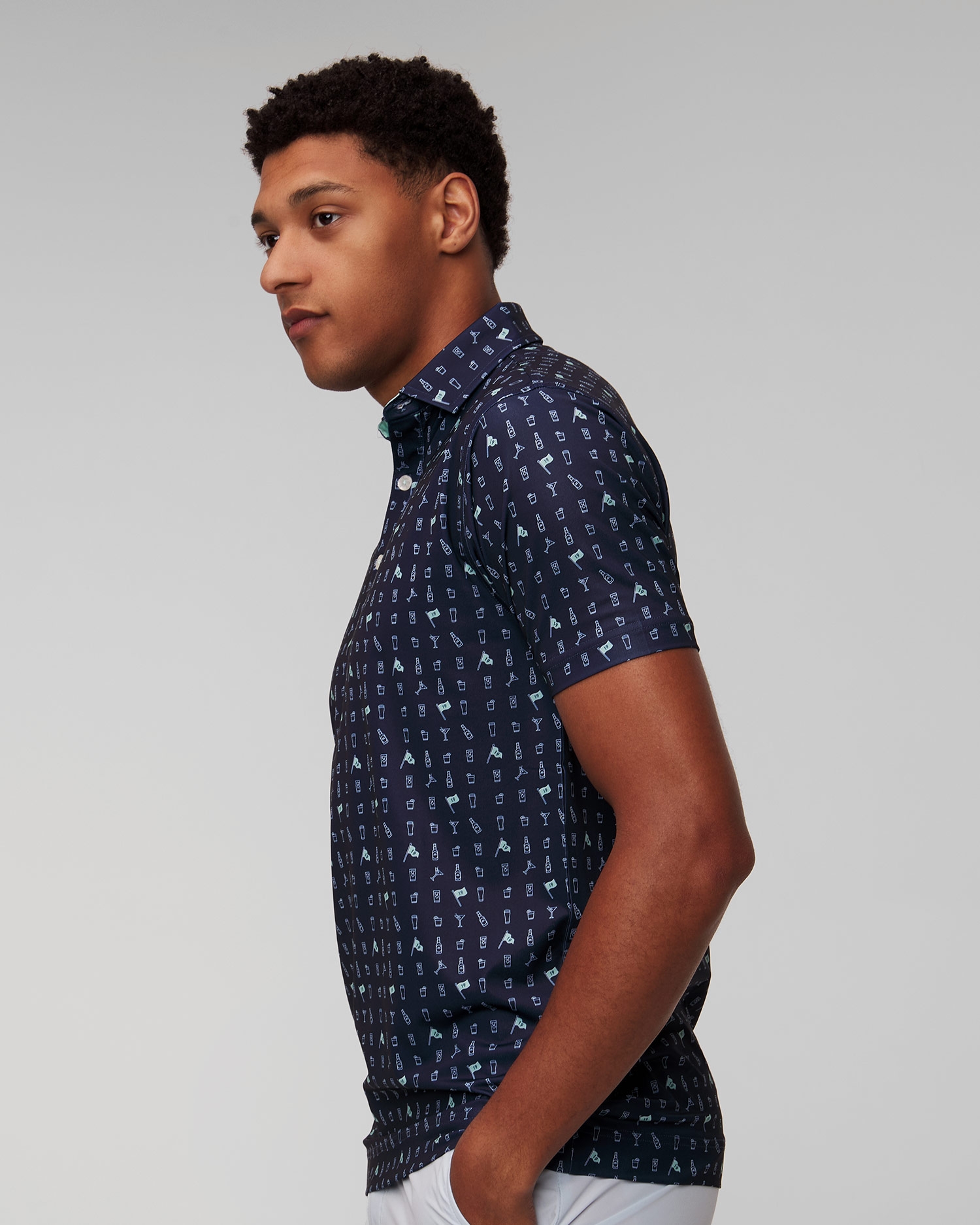 Tmavě modrá pánská polokošile FootJoy Eu The 19th Hole