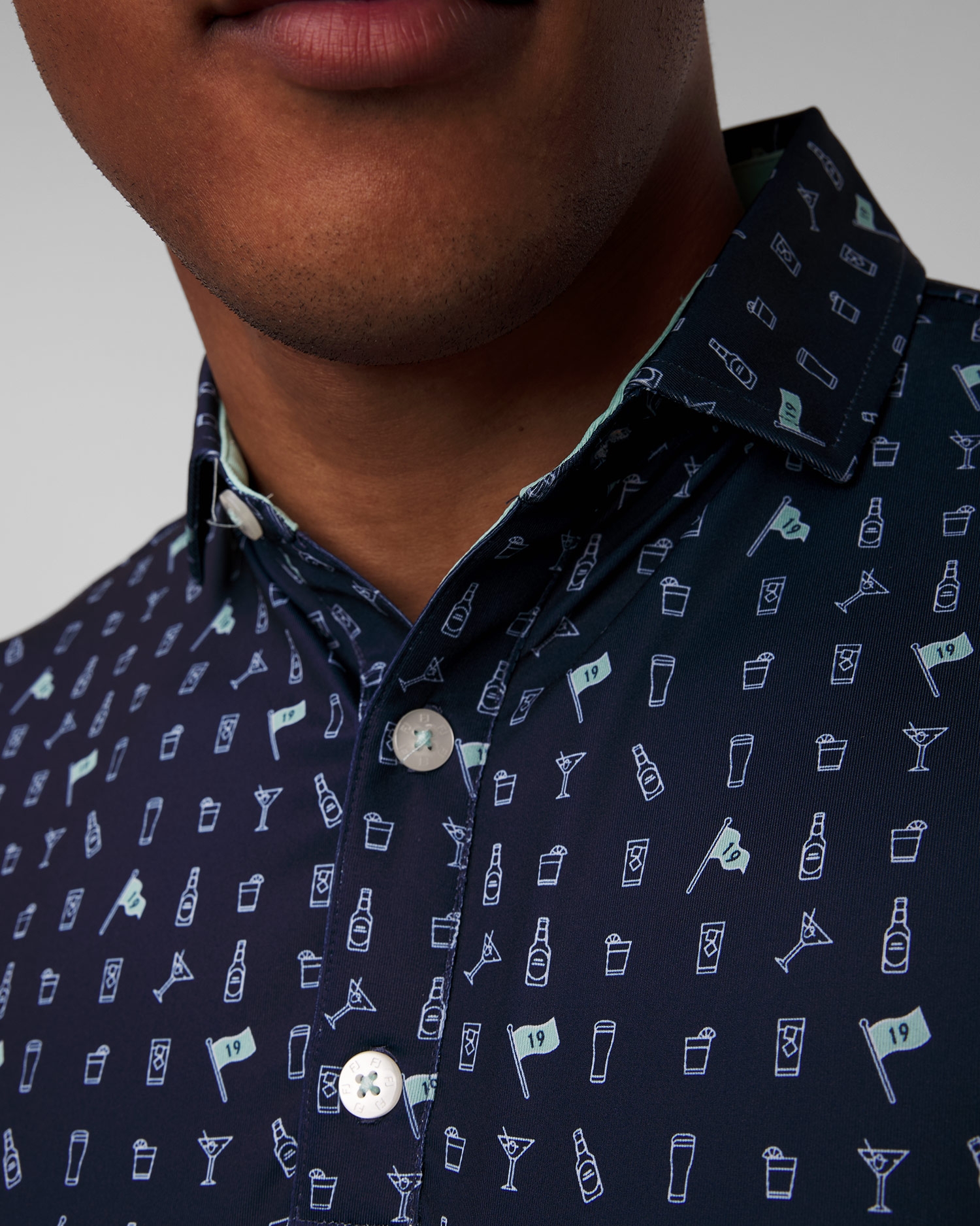 Tmavě modrá pánská polokošile FootJoy Eu The 19th Hole