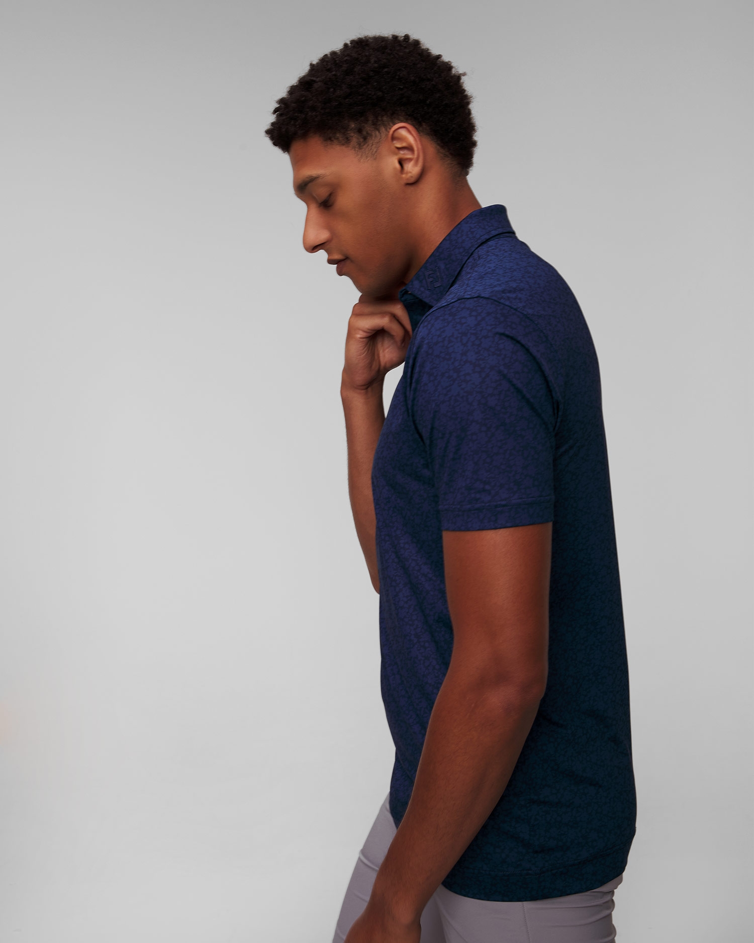 Tmavě modrá pánská polokošile FootJoy Eu Painted Floral