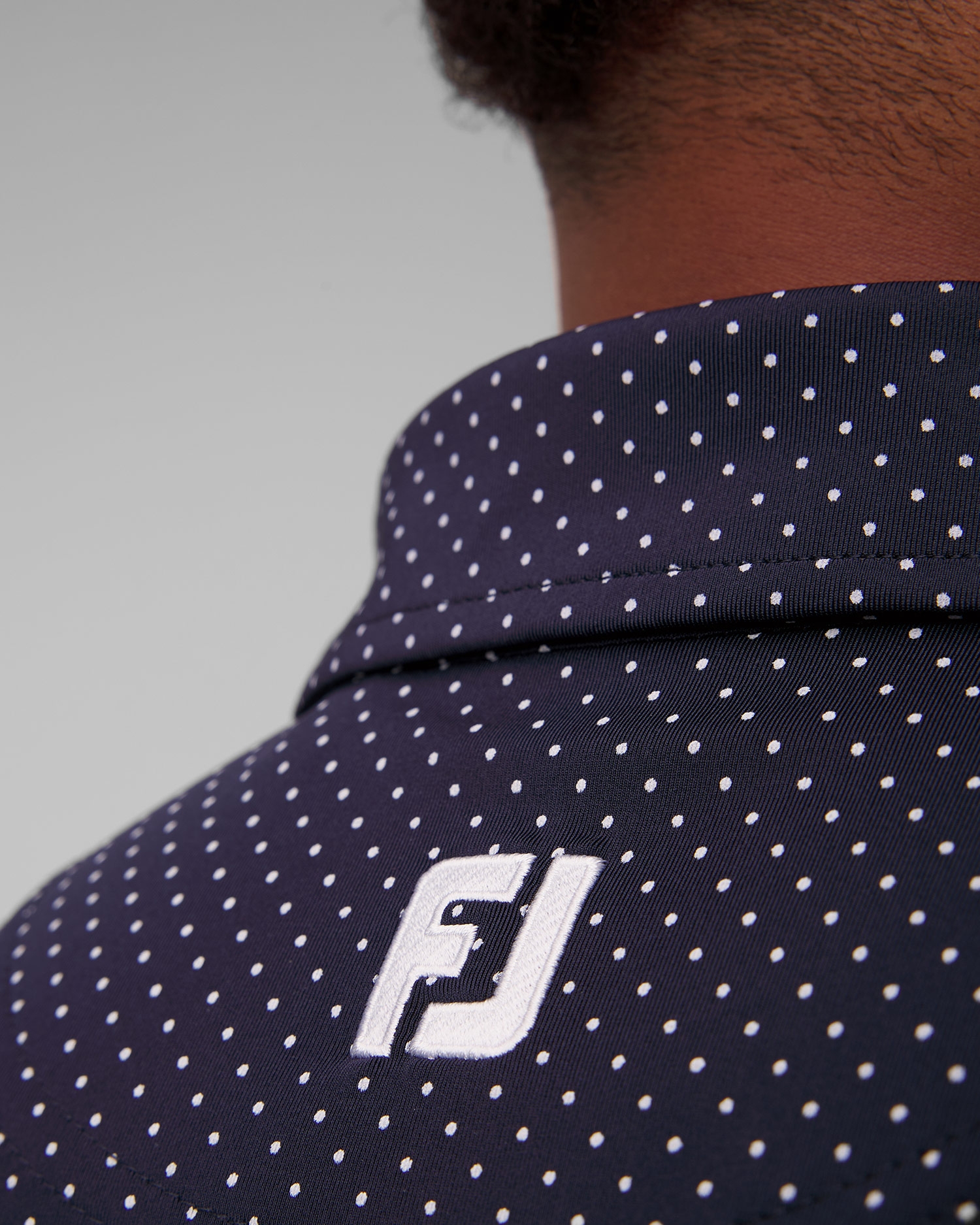 Tmavě modrá pánská polokošile FootJoy Eu S.Lisle Dot Prt