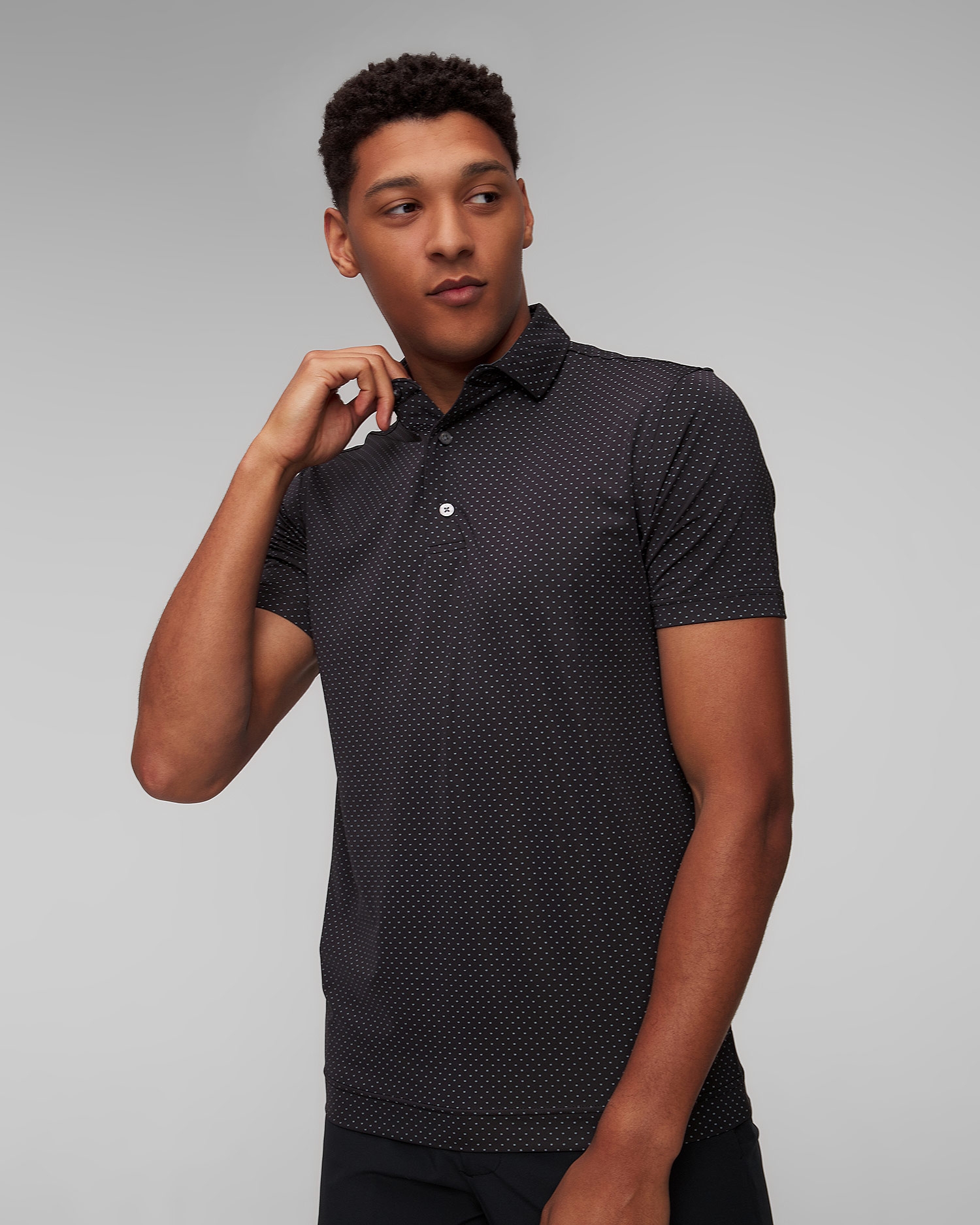 Tmavě šedá pánská polokošile FootJoy Eu S.Lisle Dot Prt