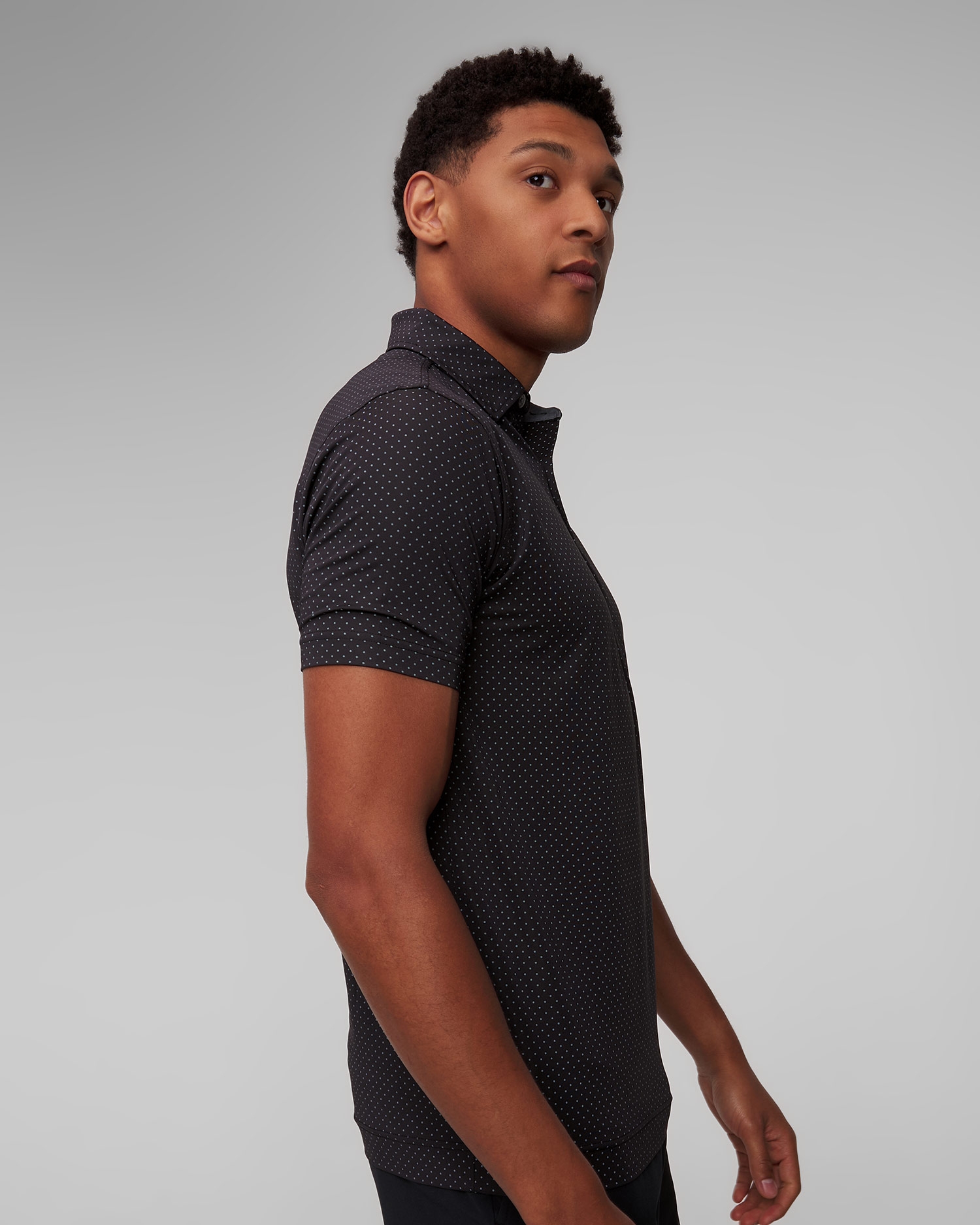 Tmavě šedá pánská polokošile FootJoy Eu S.Lisle Dot Prt