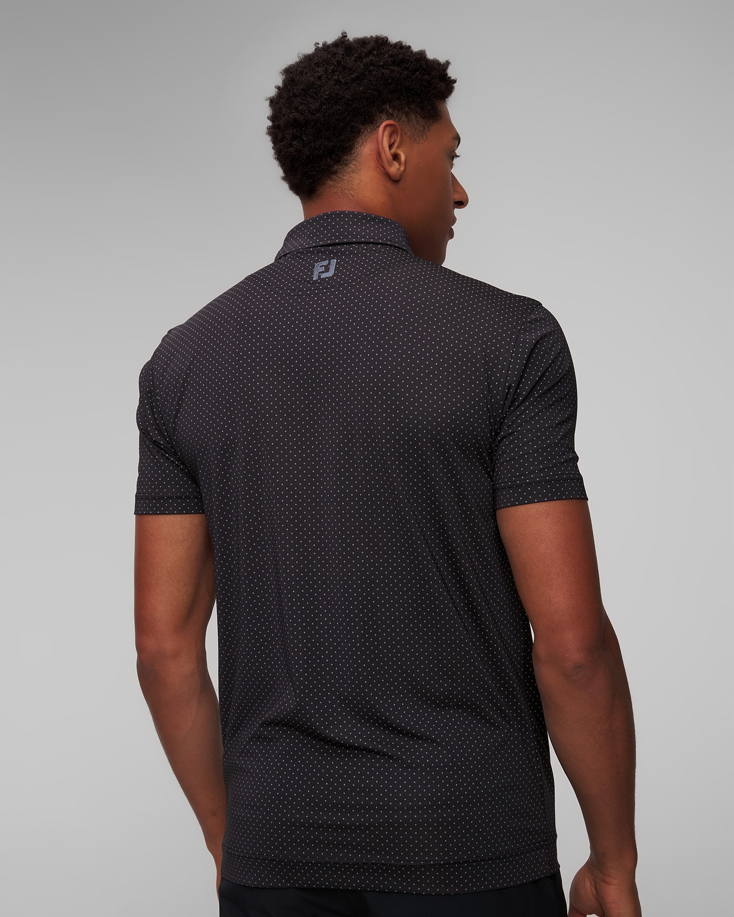 Tmavě šedá pánská polokošile FootJoy Eu S.Lisle Dot Prt
