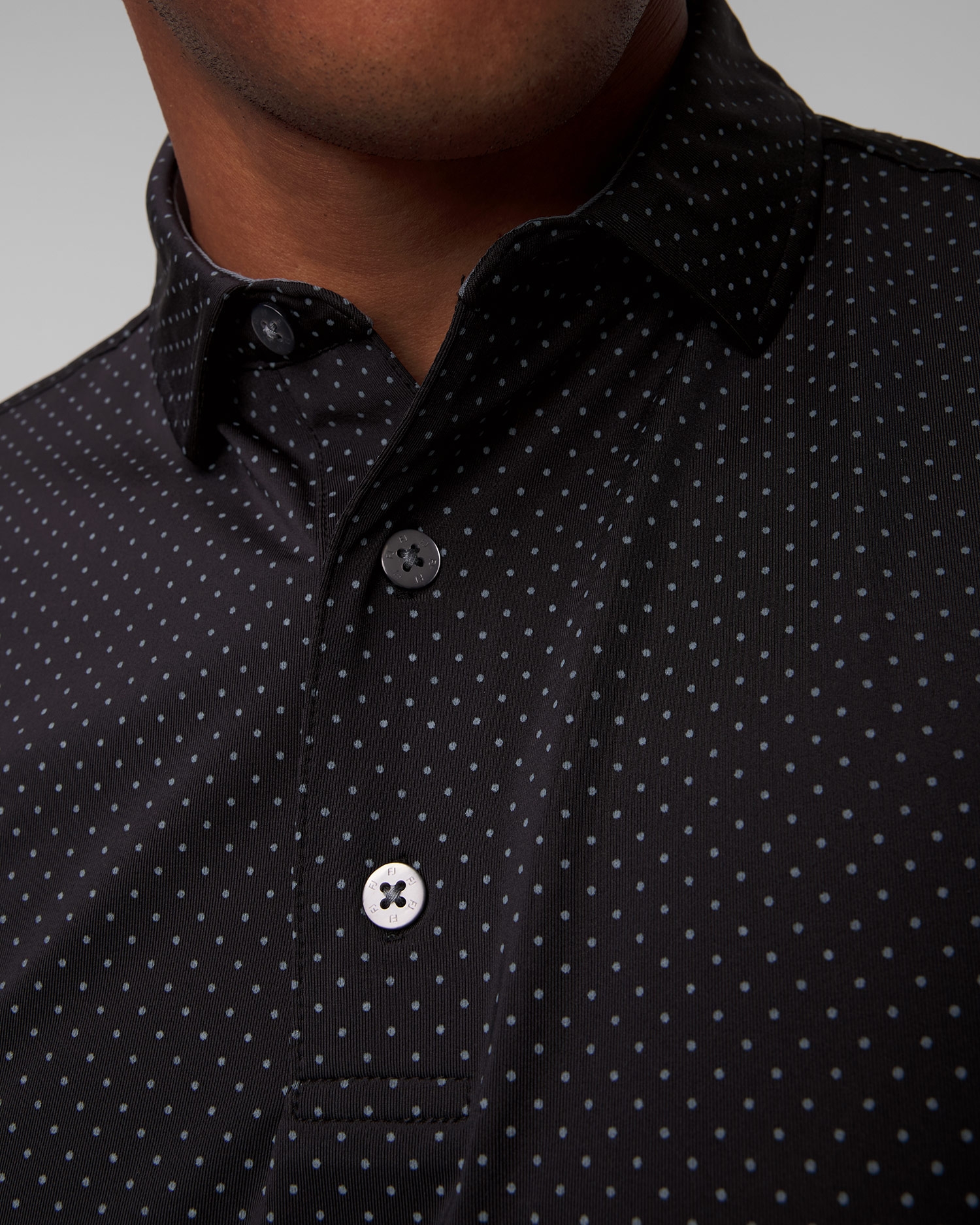Tmavě šedá pánská polokošile FootJoy Eu S.Lisle Dot Prt
