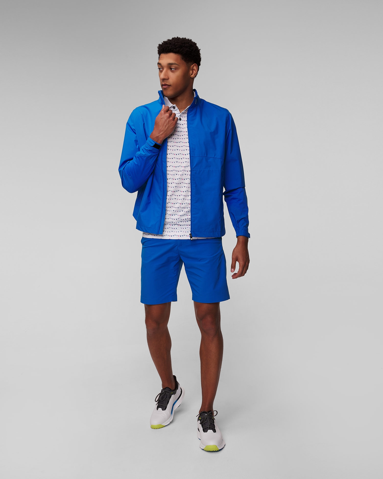 Světle modrá pánská nepromokavá bunda FootJoy Eu HydroLite X