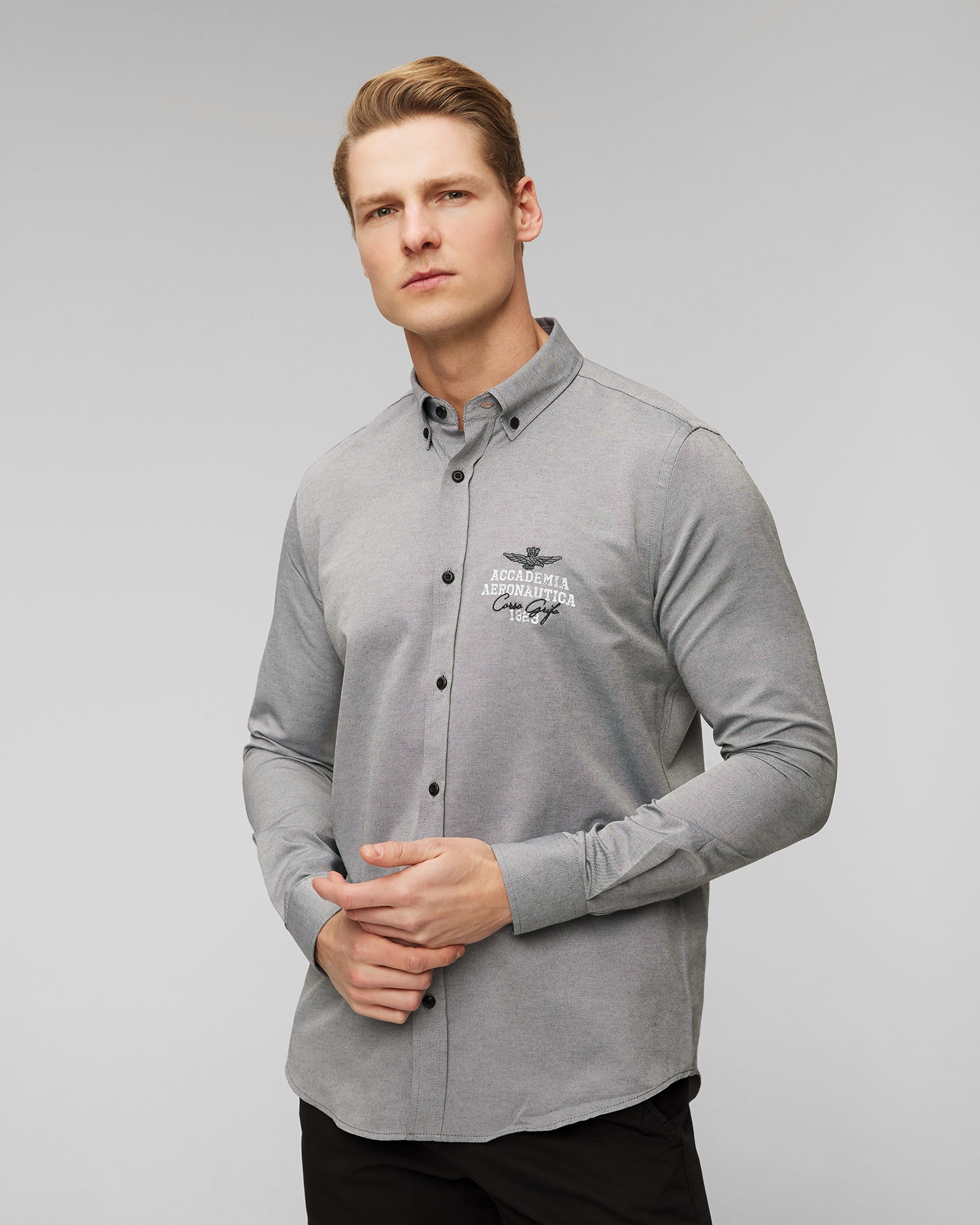 Šedá pánská košile Aeronautica Militare