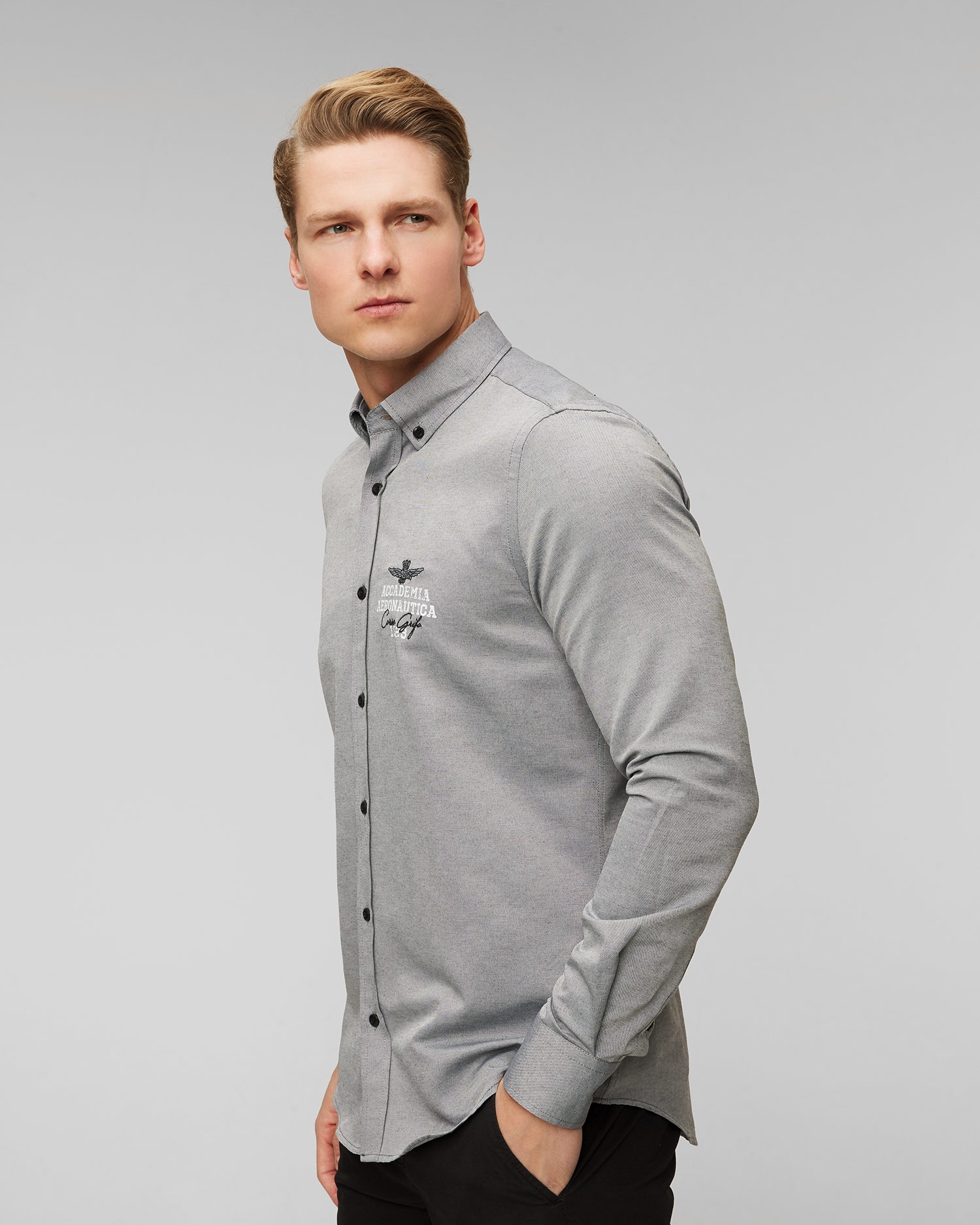 Šedá pánská košile Aeronautica Militare