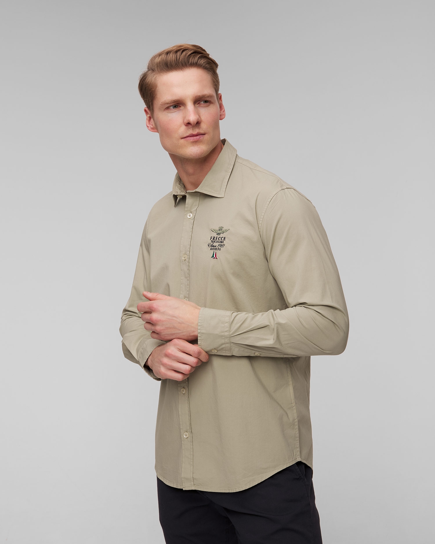 Zelená pánská košile Aeronautica Militare