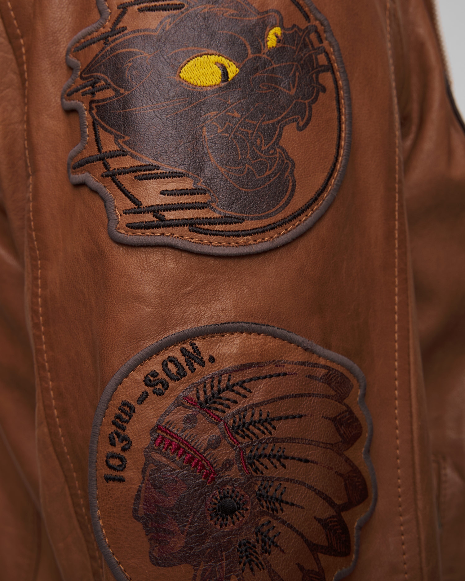 Pánská hnědá kožená bunda Aeronautica Militare