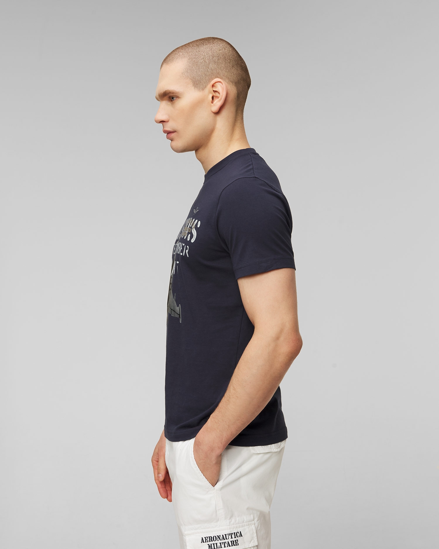 Tmavě modré pánské tričko Aeronautica Militare