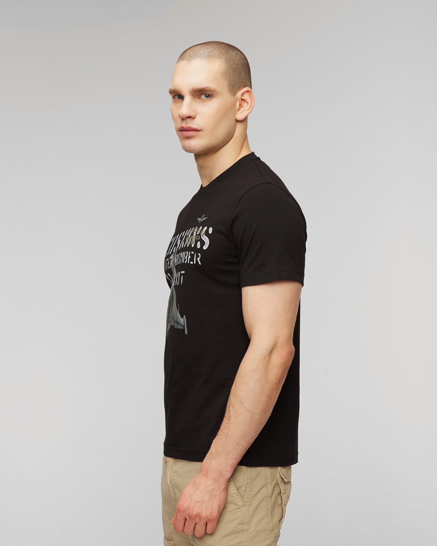 Černé pánské tričko Aeronautica Militare