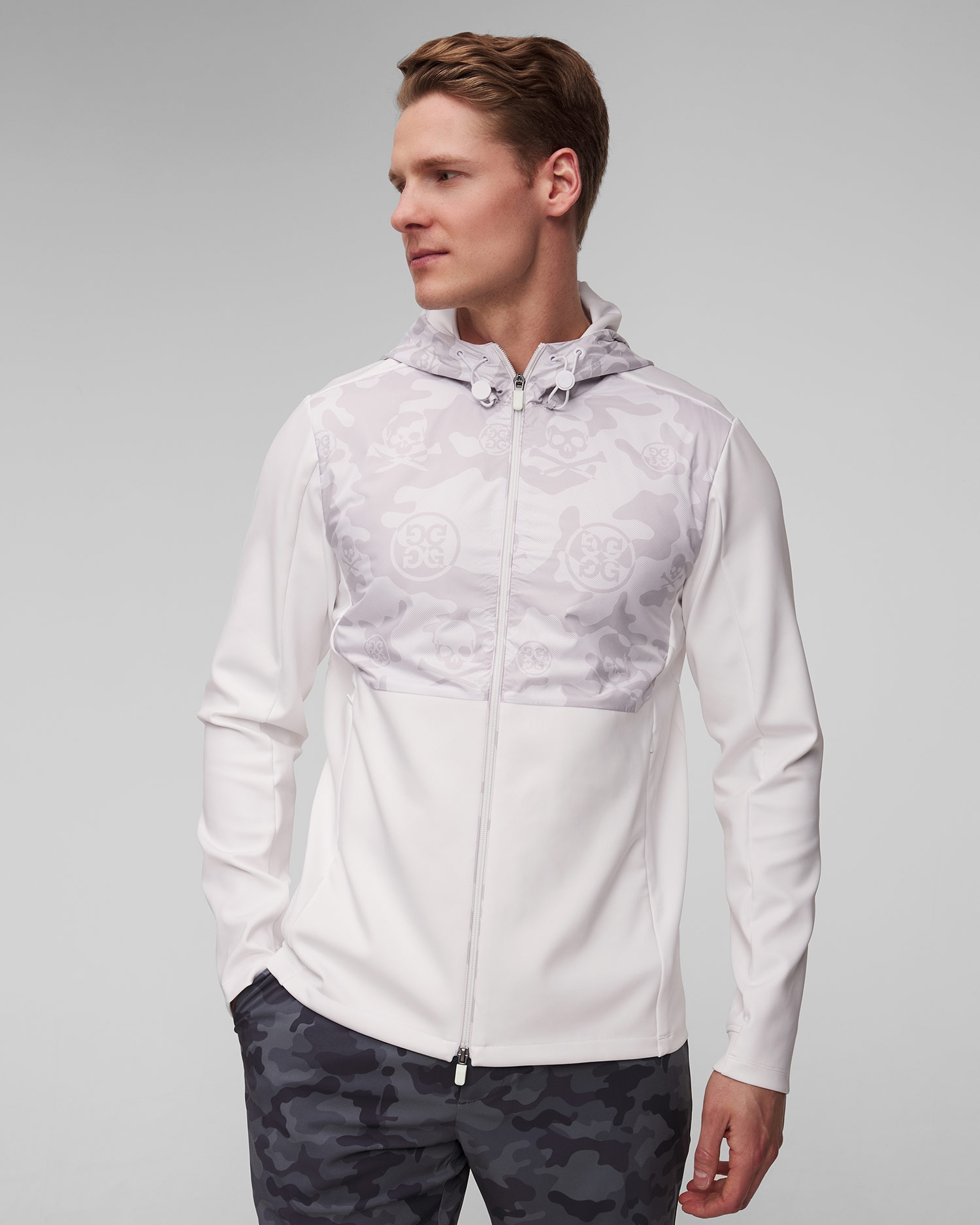 Pánská bílá bunda G/Fore Dazzel Camo Stretch Tech Interlock Performer Jkt