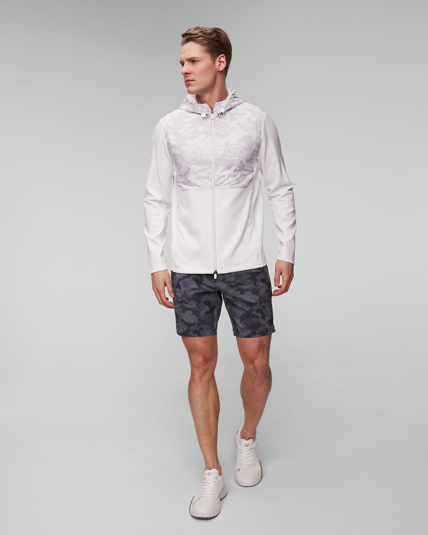 Pánská bílá bunda G/Fore Dazzel Camo Stretch Tech Interlock Performer Jkt