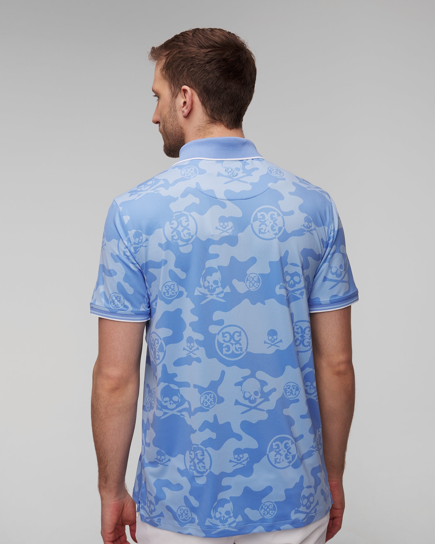 Světle modrá pánská polokošile G/Fore Exploded Camo Tech Jersey Polo