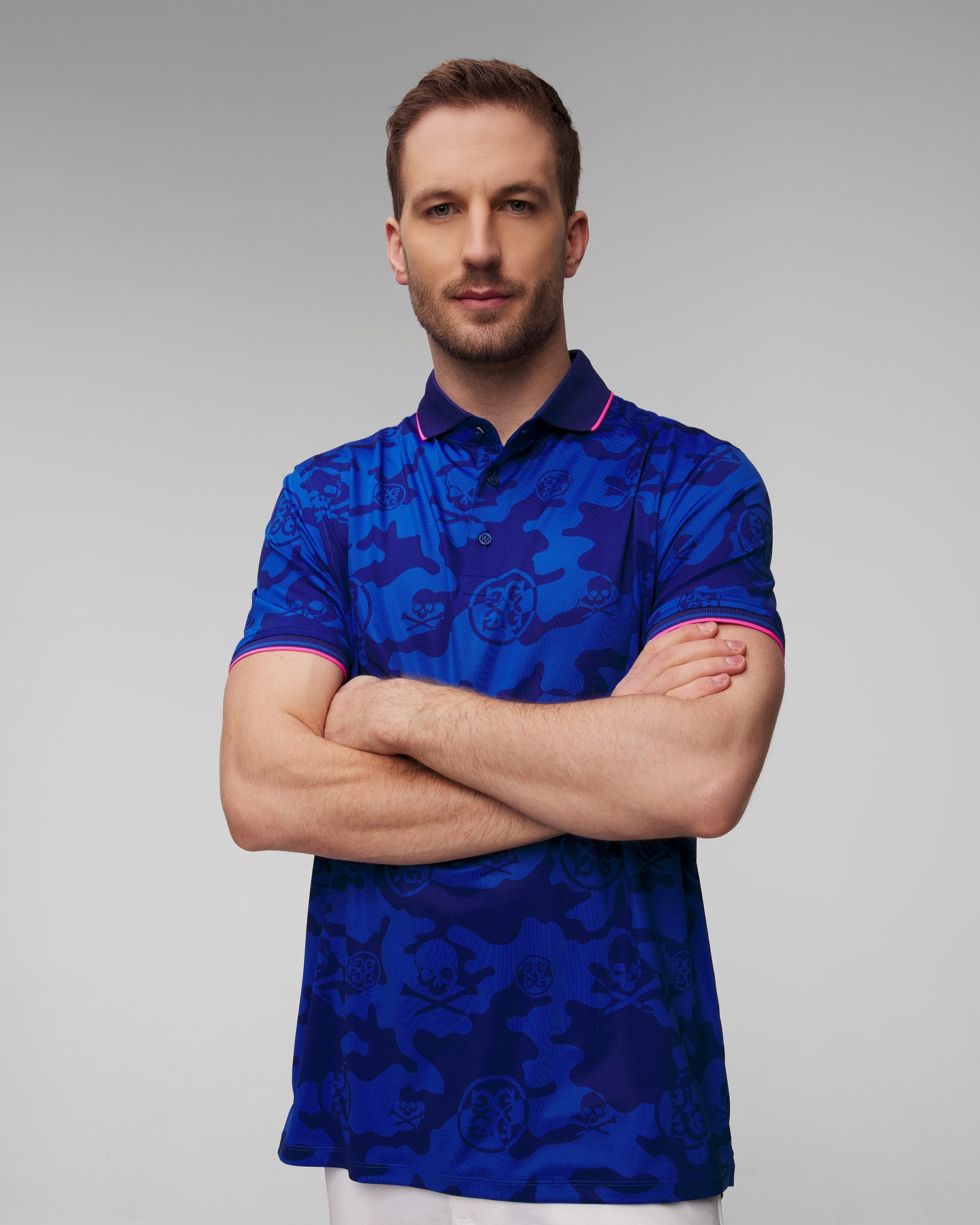 Tmavě modrá pánská polokošile G/Fore Exploded Camo Tech Jersey Polo