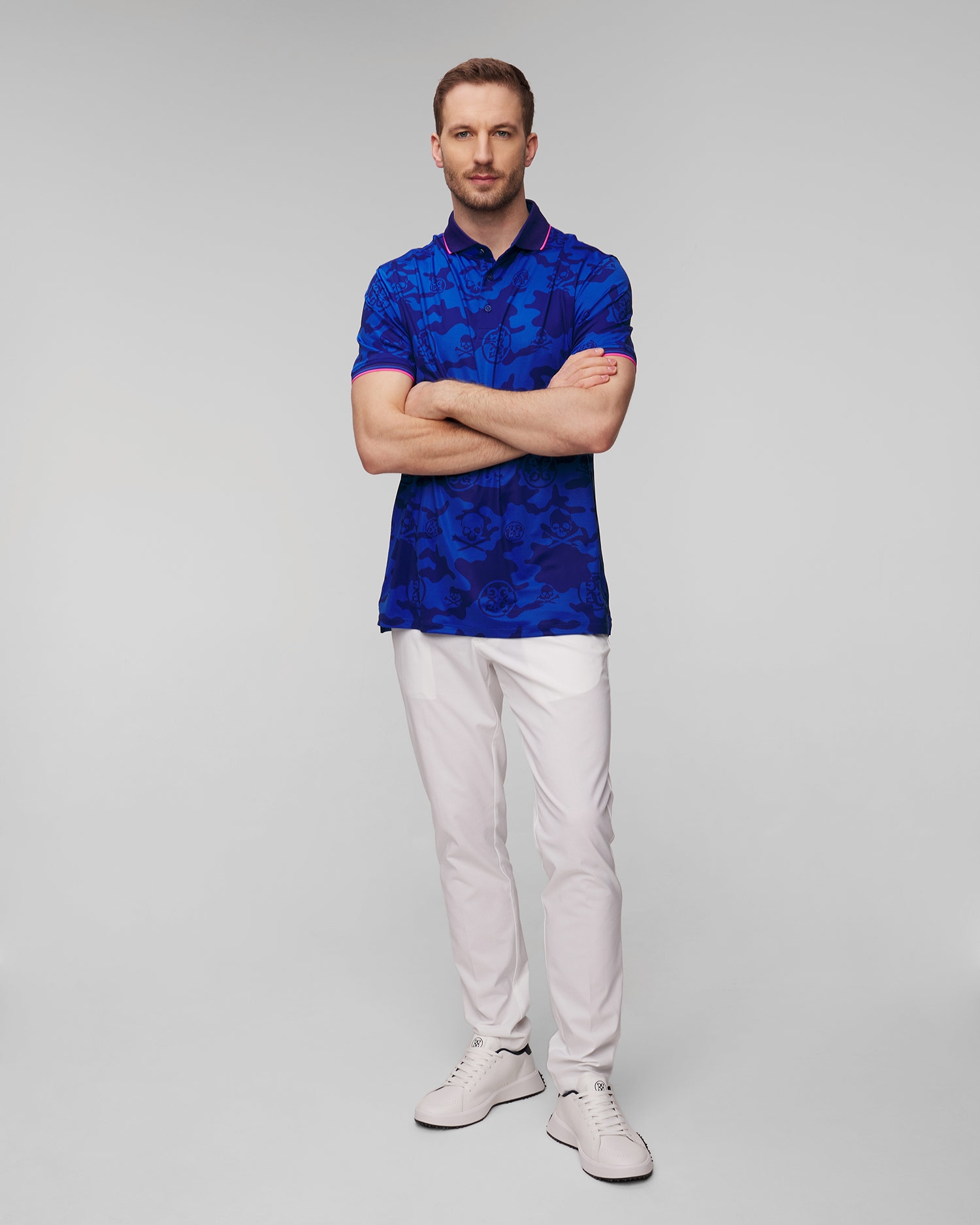 Tmavě modrá pánská polokošile G/Fore Exploded Camo Tech Jersey Polo