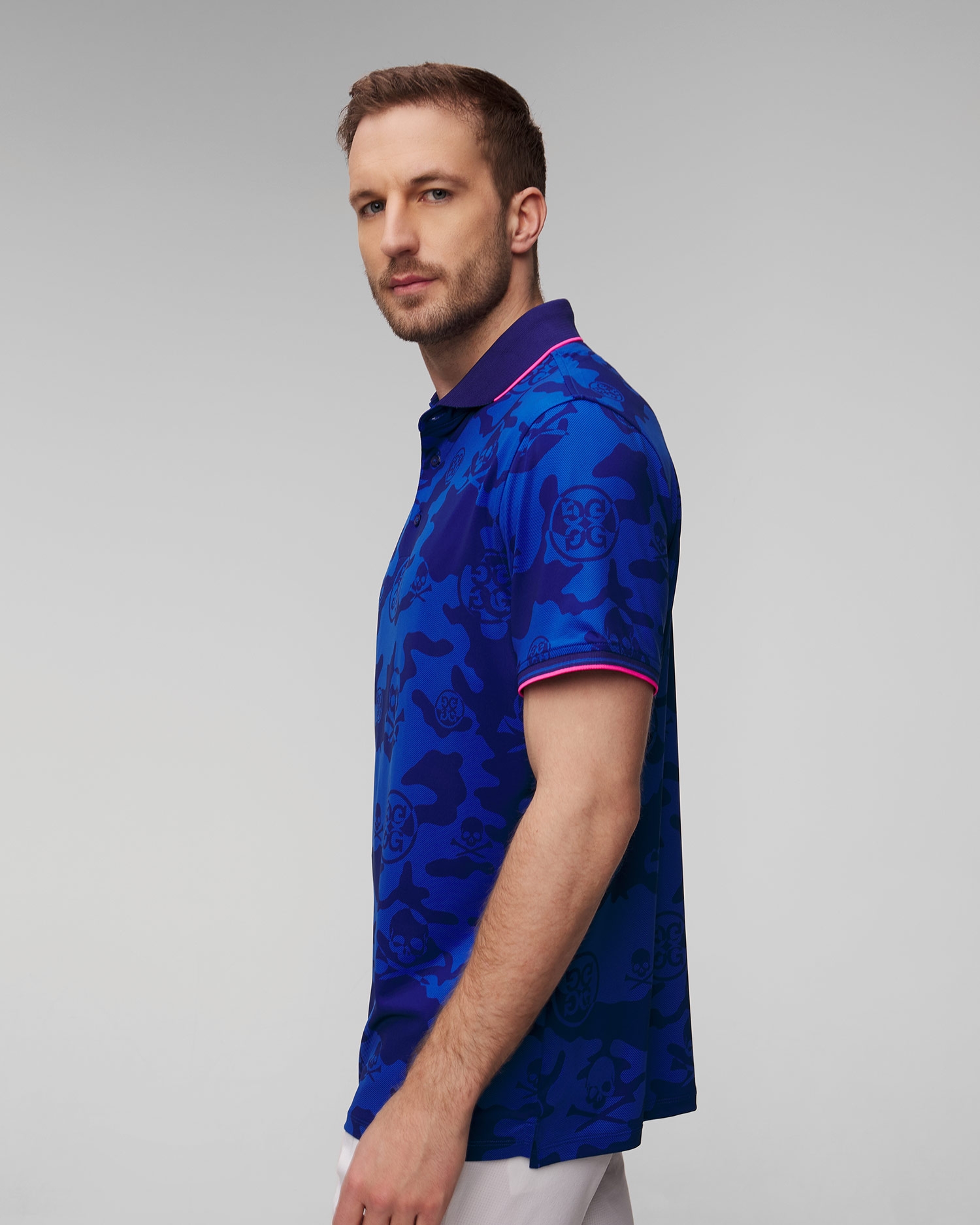 Tmavě modrá pánská polokošile G/Fore Exploded Camo Tech Jersey Polo