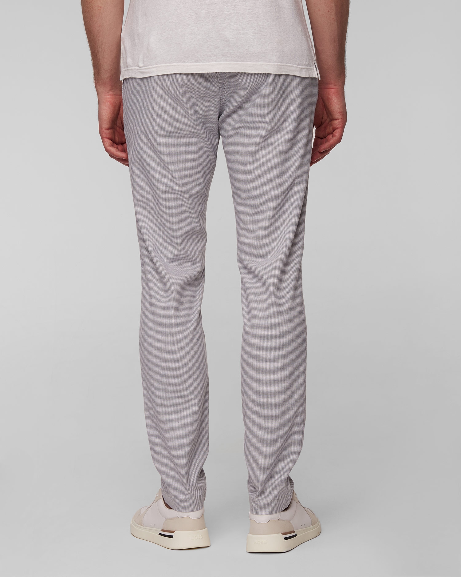 Modré pánské lněné kalhoty Alberto Jump-Smart Linen