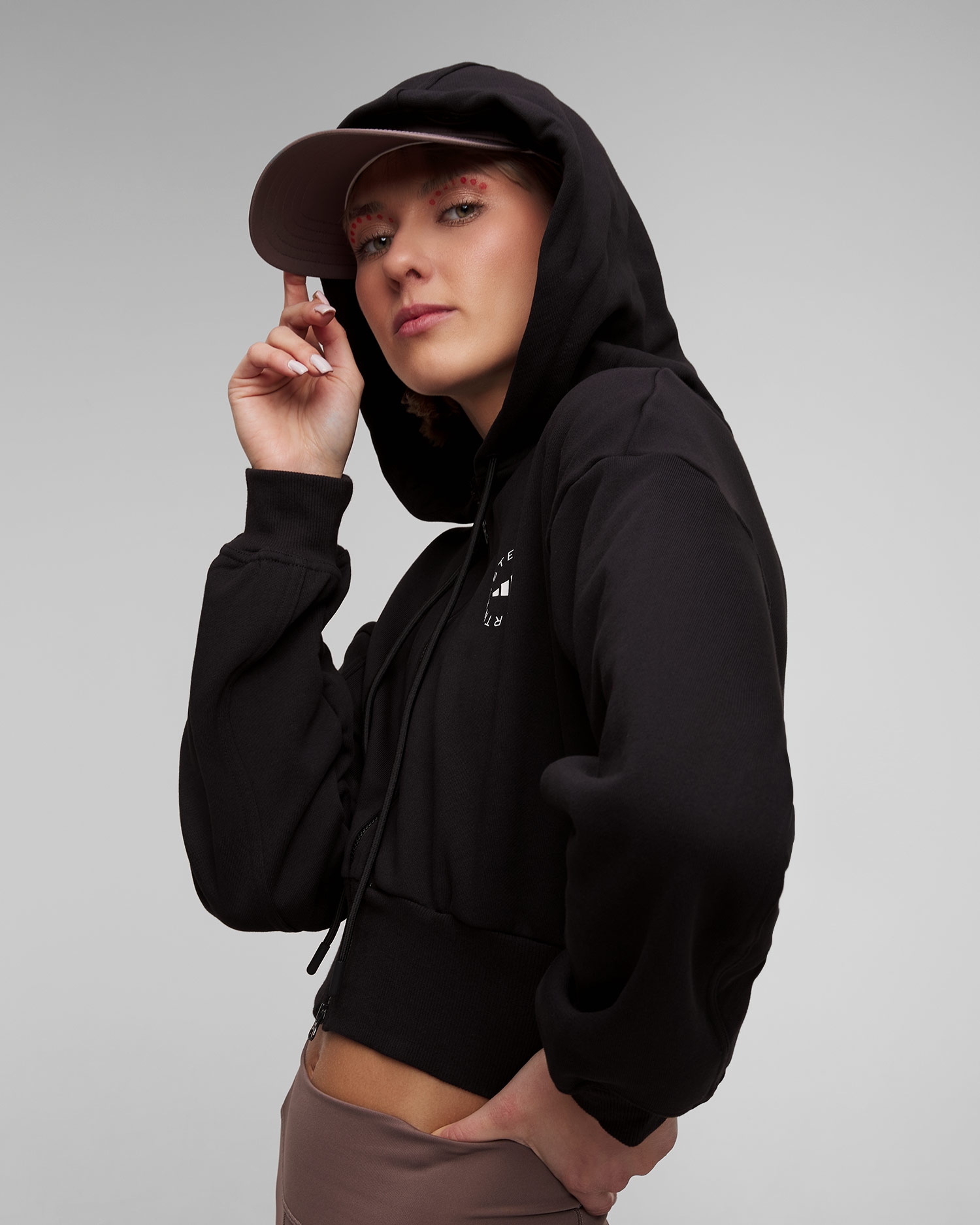 Dámská černá mikina Adidas by Stella McCartney ASMC Crop Hoodie