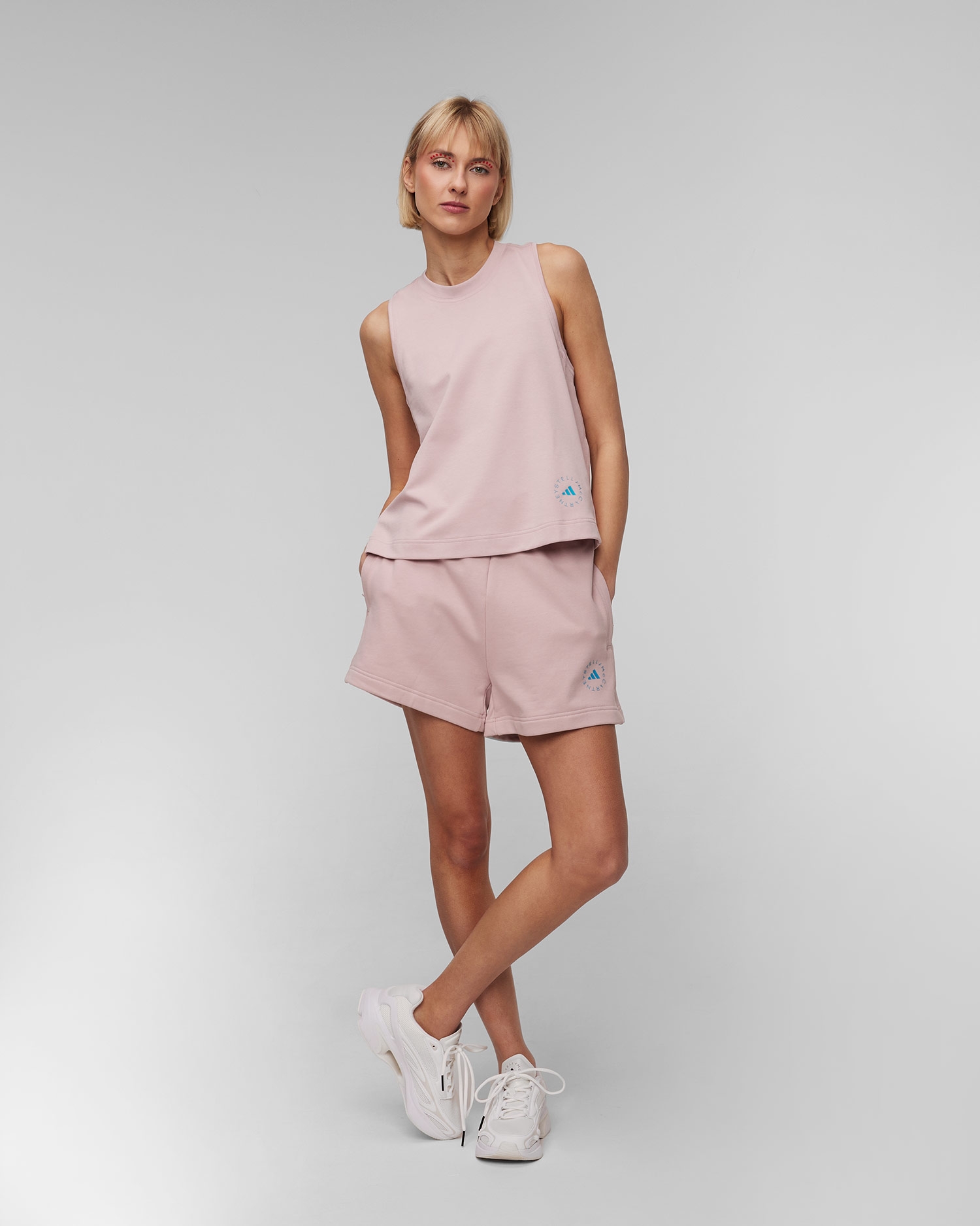 Růžové dámské teplákové šortky Adidas by Stella McCartney ASMC