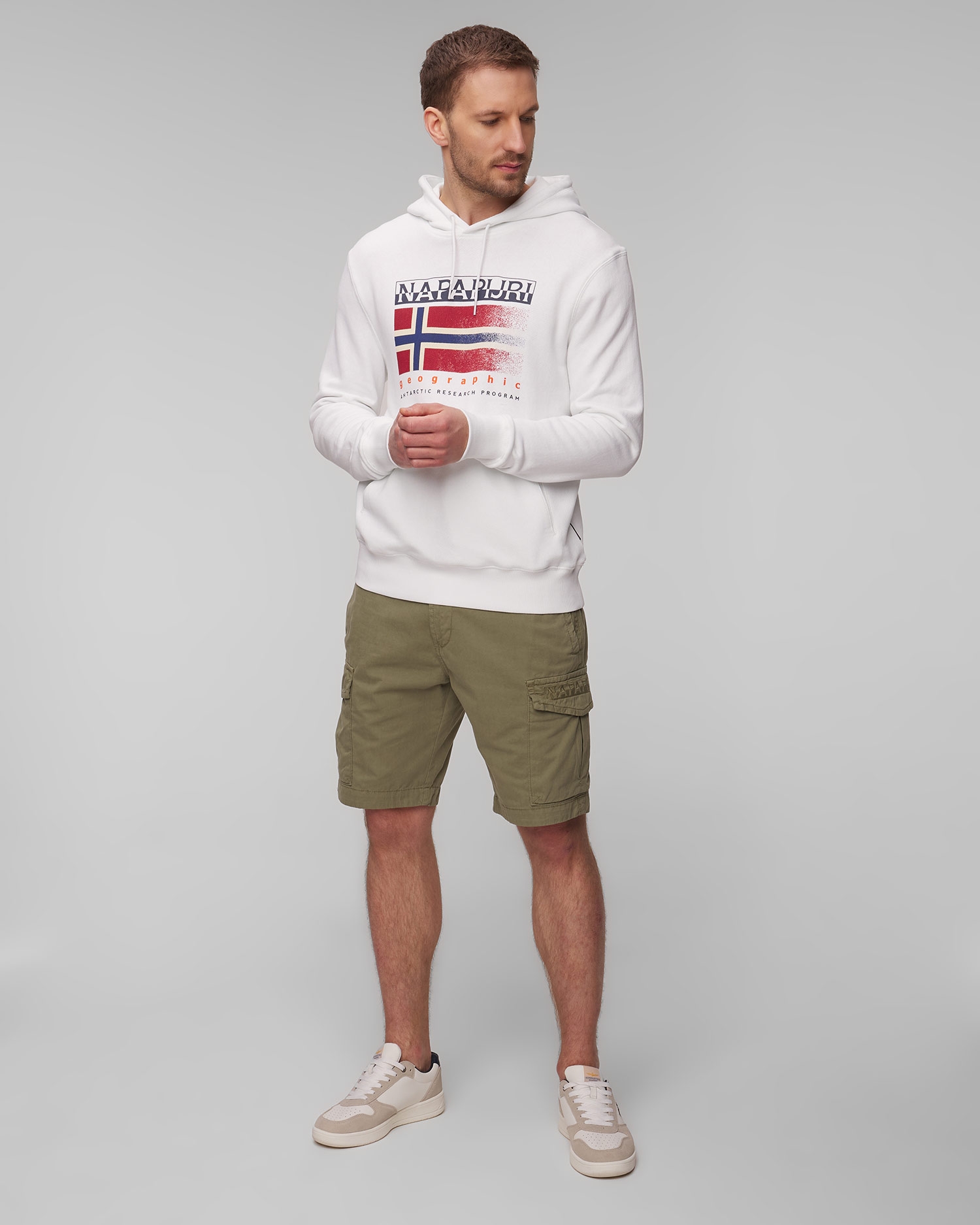 Bílá pánská mikina s kapucou Napapijri B-Kreis H