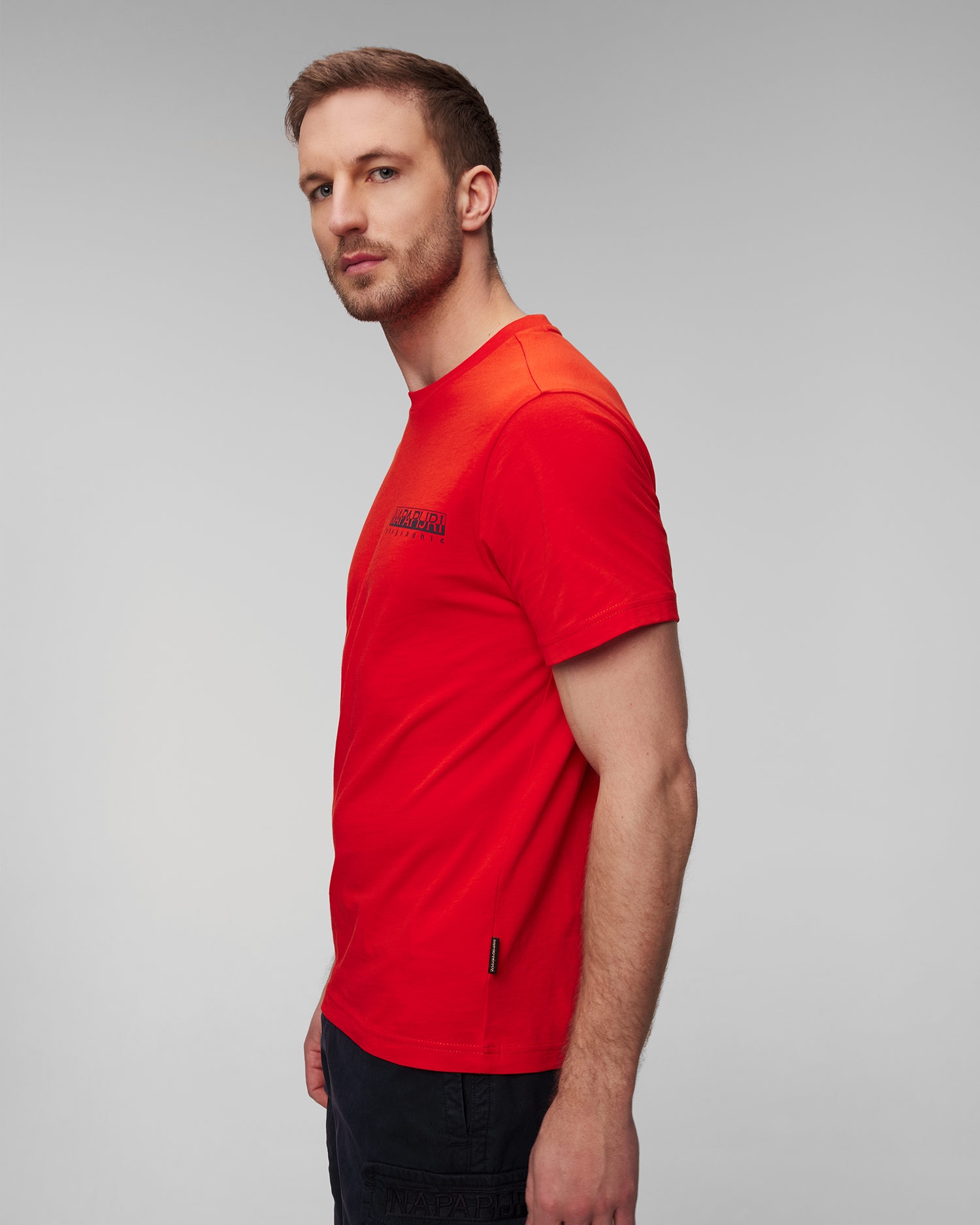 Oranžové pánské tričko Napapijri S-Tahi