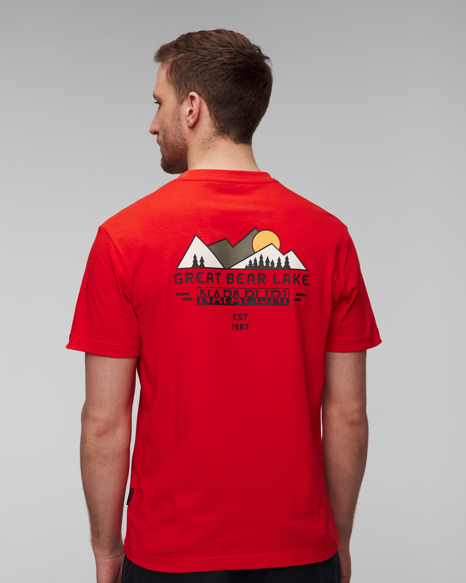 Oranžové pánské tričko Napapijri S-Tahi