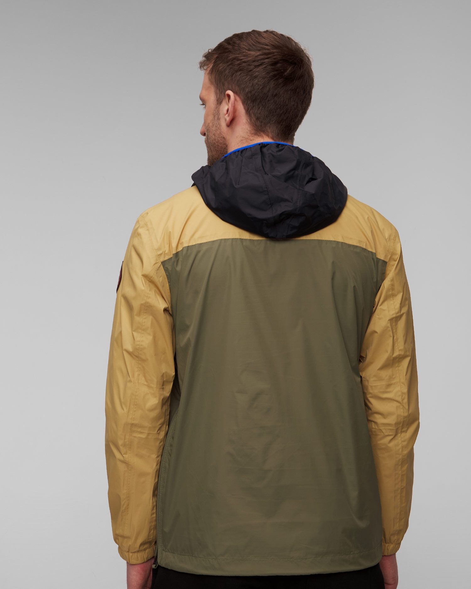 Pánská funkční nepromokavá bunda Napapijri Rainforest Wb v Zeleném, Černém a Béžovém Barevném Odstínu