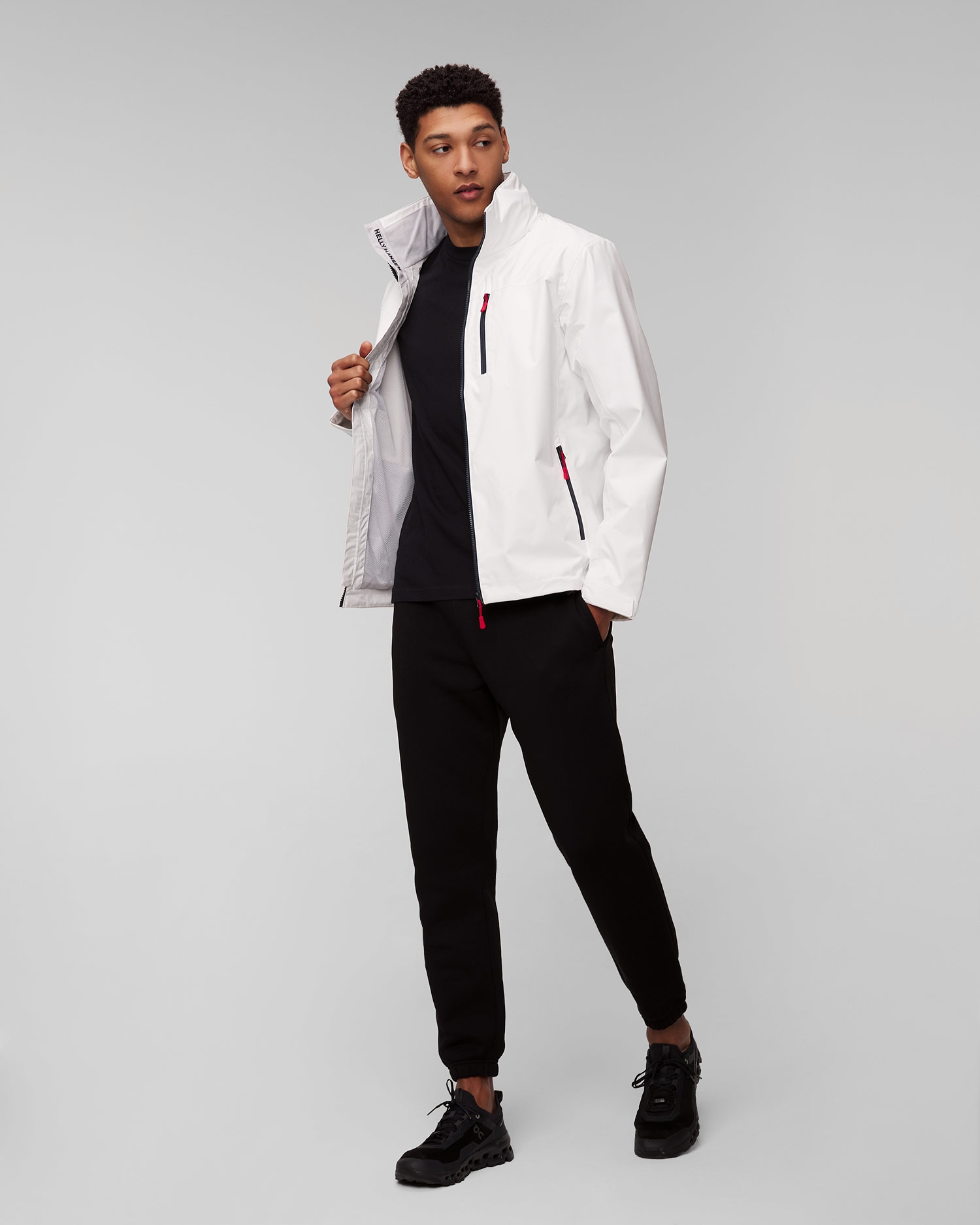 Bílá pánská jachtařská bunda Helly Hansen Crew Hooded Jacket 2.0