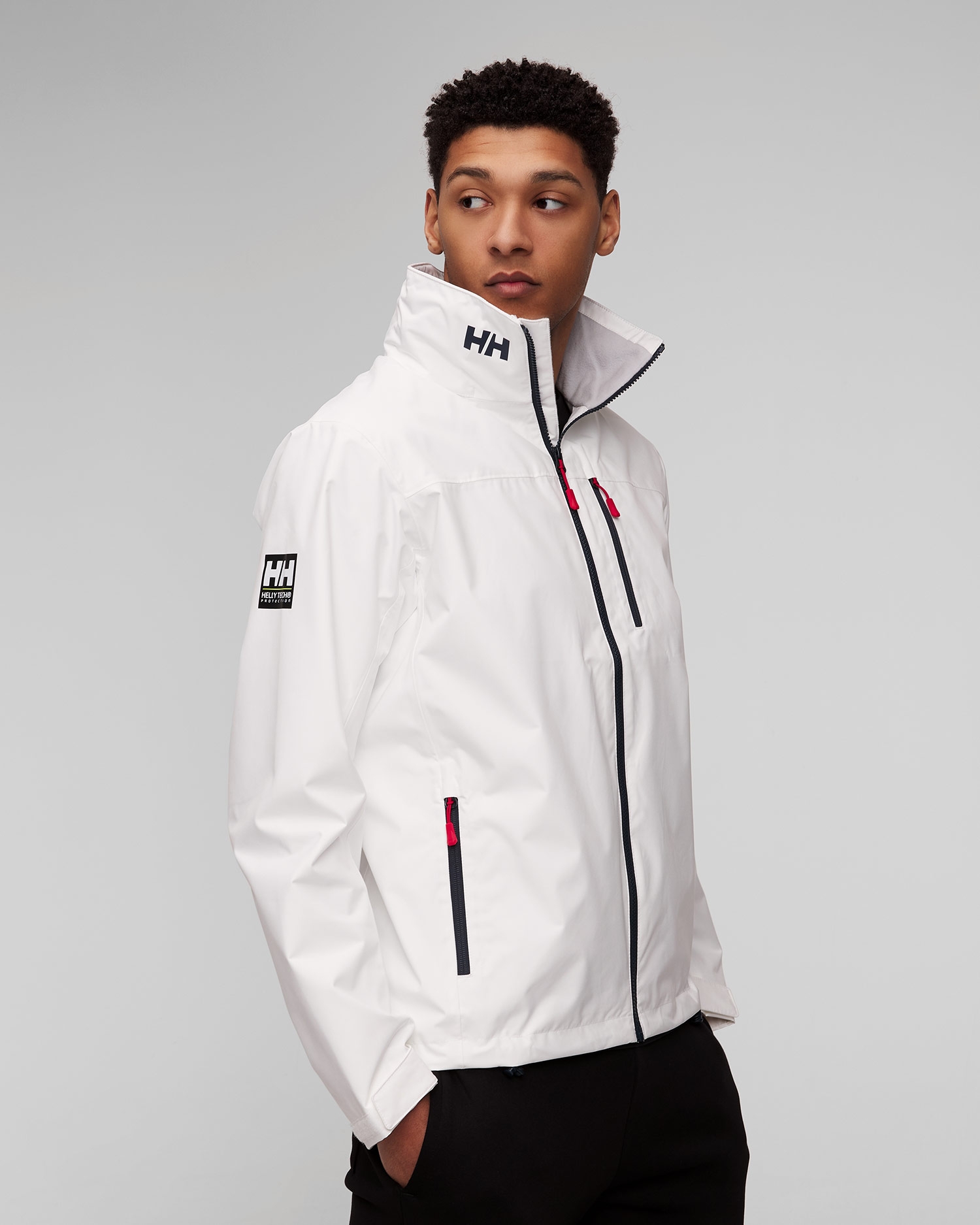 Bílá pánská jachtařská bunda Helly Hansen Crew Hooded Jacket 2.0