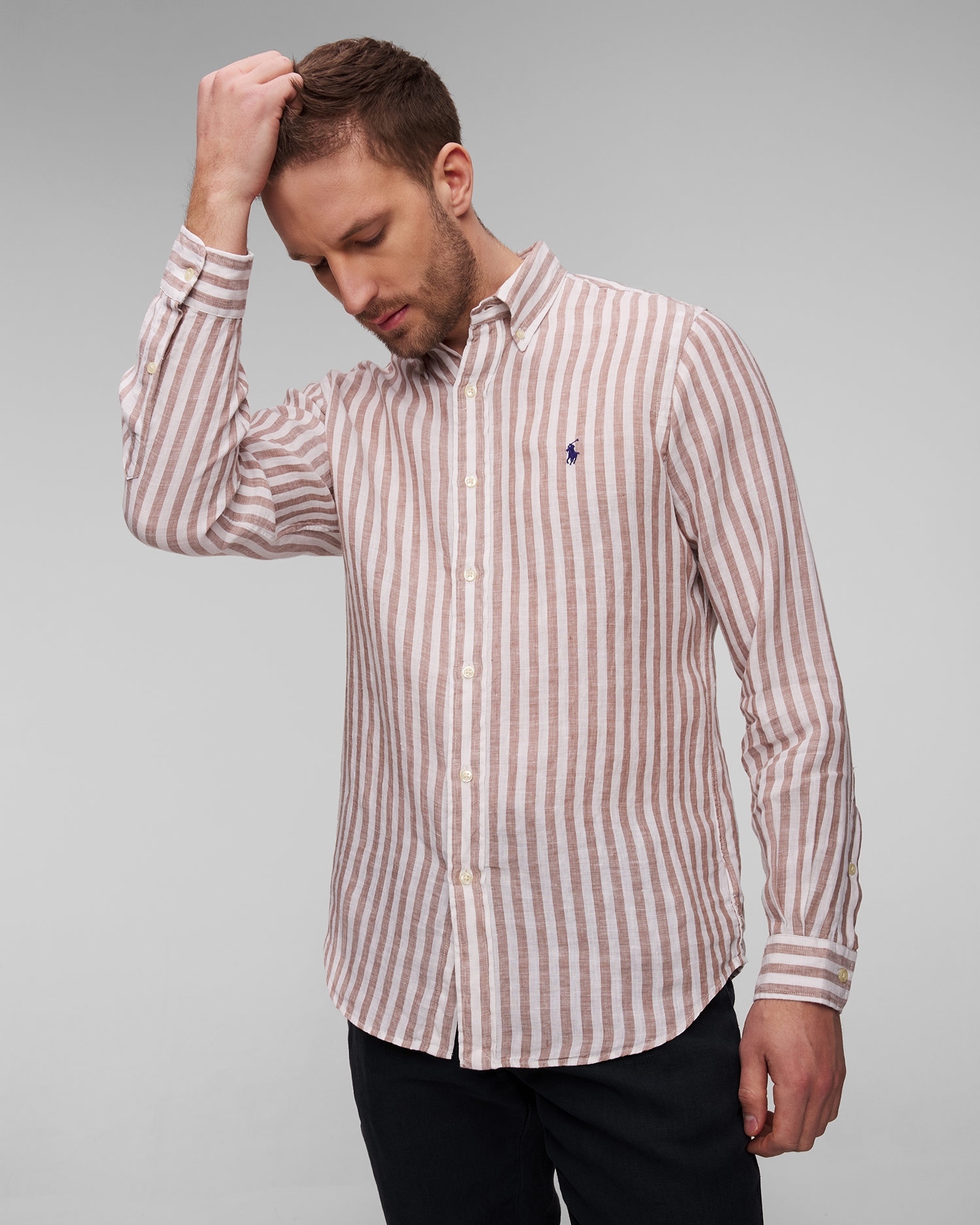 Lněná pánská košile Polo Ralph Lauren