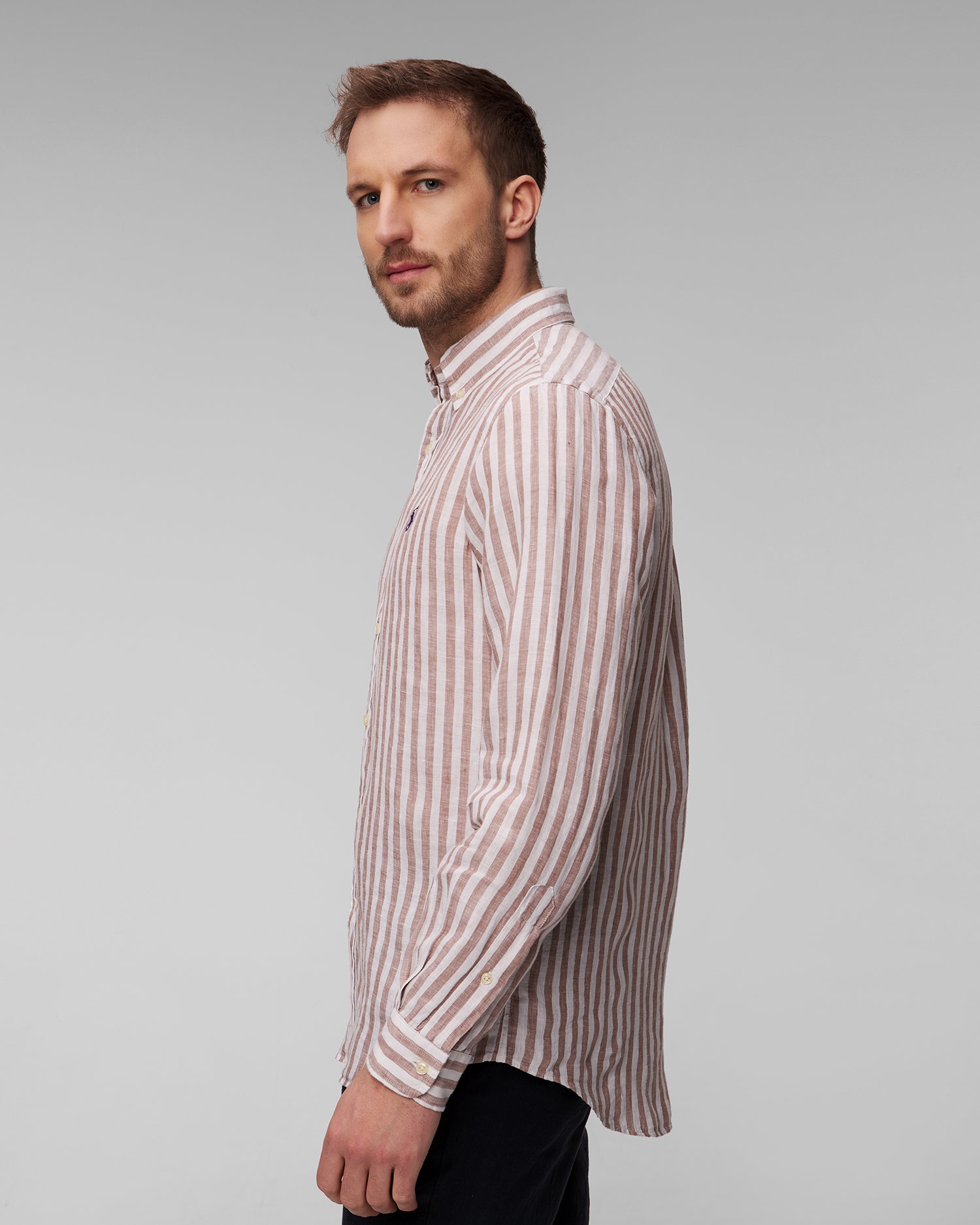 Lněná pánská košile Polo Ralph Lauren