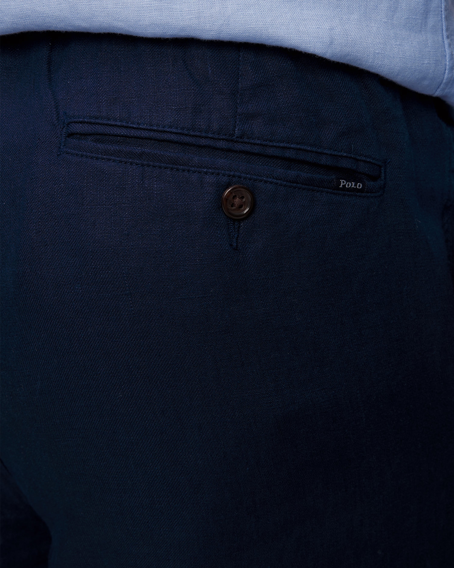 Tmavě modré pánské lněné kalhoty Polo Ralph Lauren