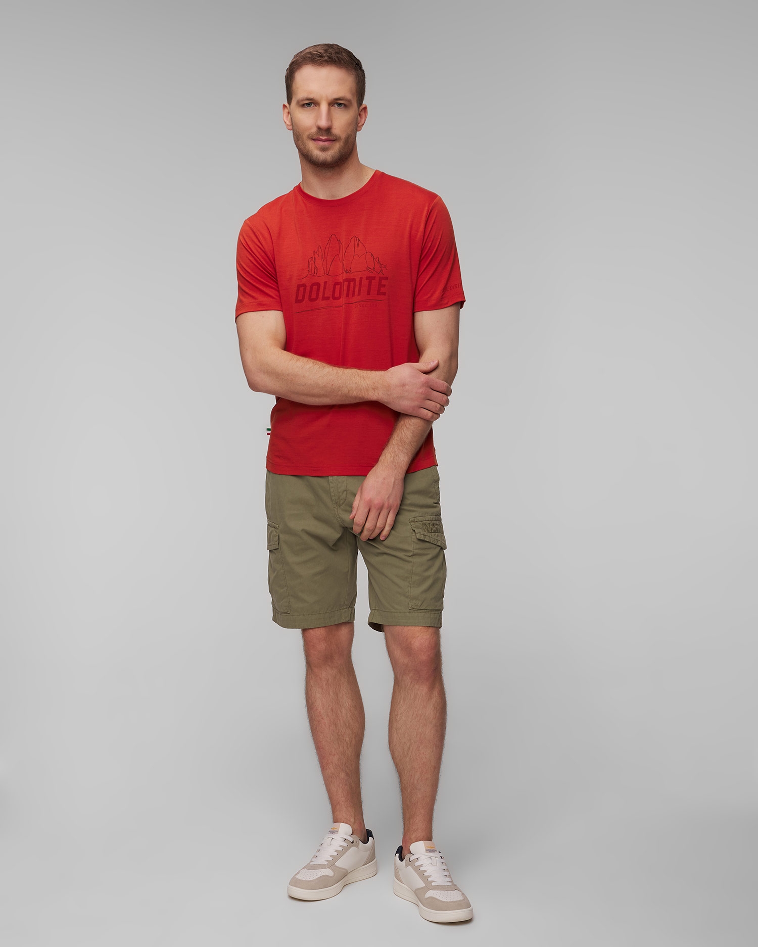 Pánské oranžové tričko Dolomite Cristallo Merino SS