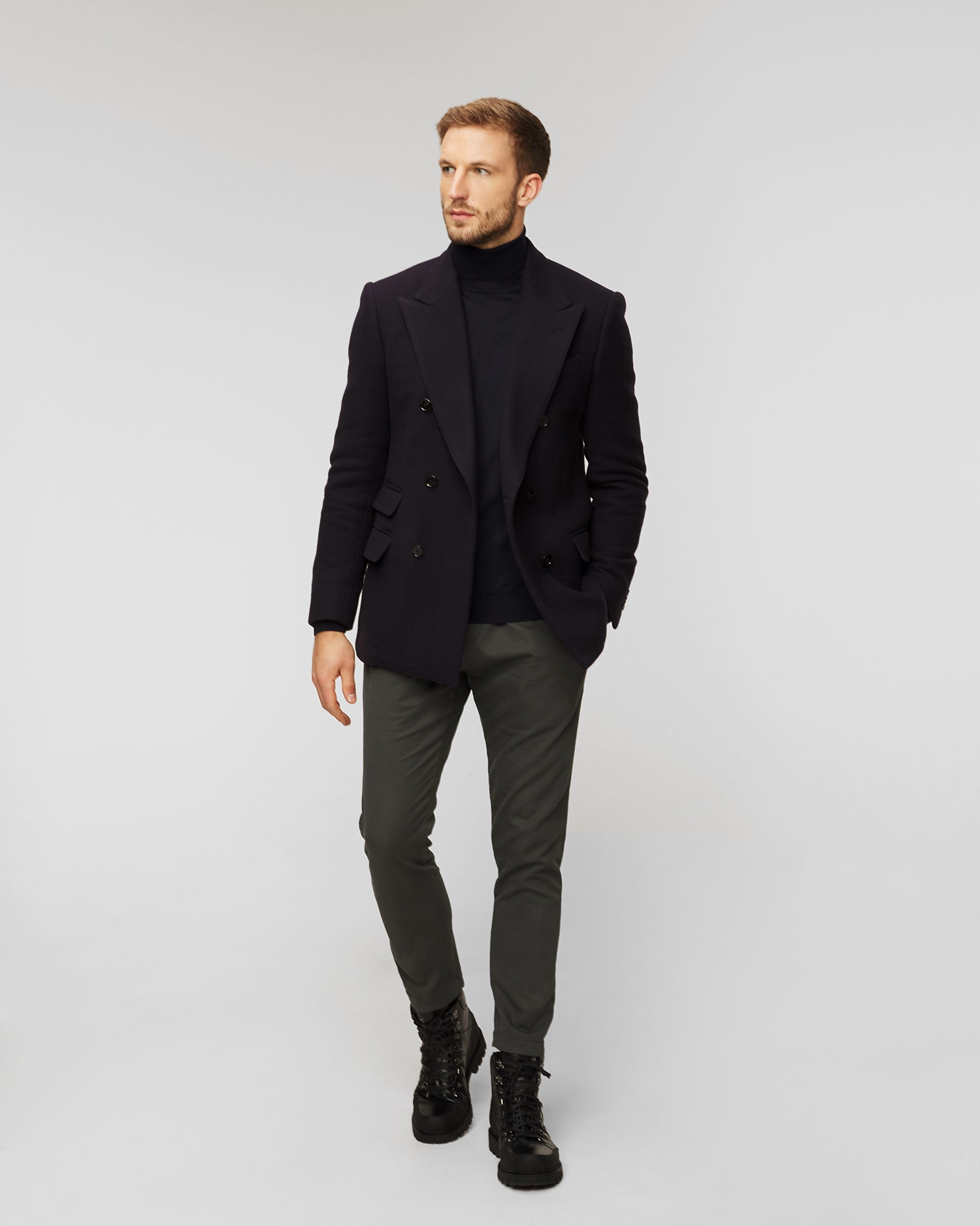 Tmavě modré vlněné pánské sako Dondup Blazer