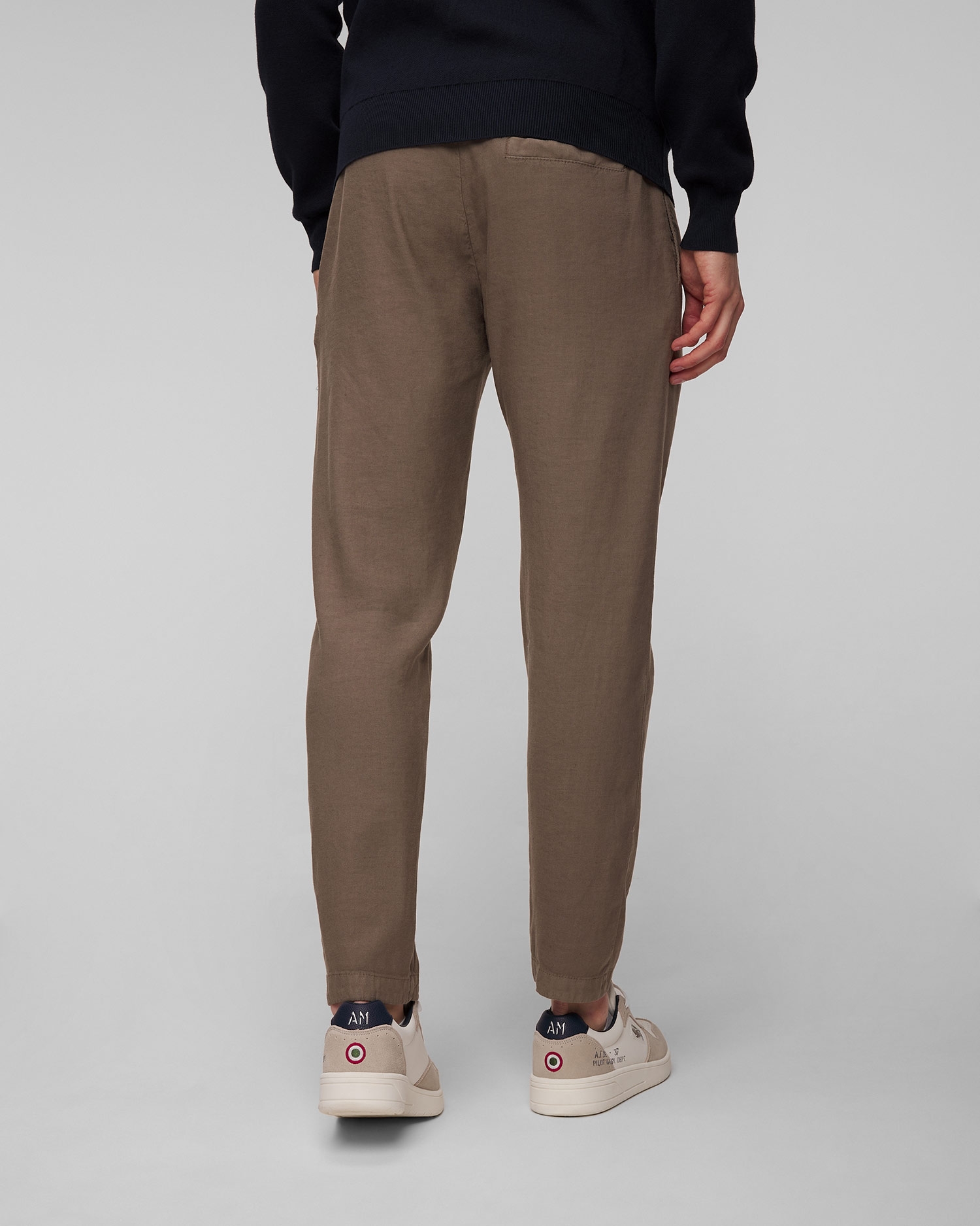 Hnědé pánské lněné kalhoty Dondup