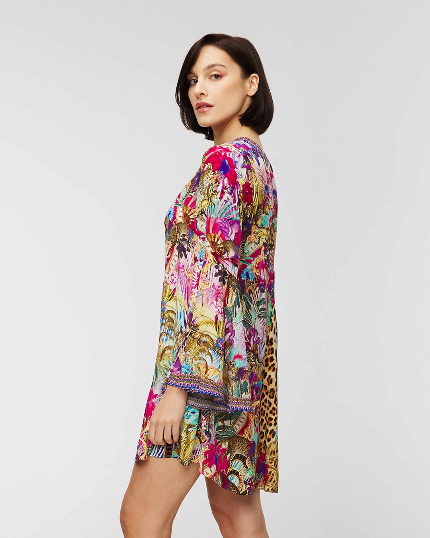 Šaty Camilla V-Neck Flared Sleeve Mini Dress