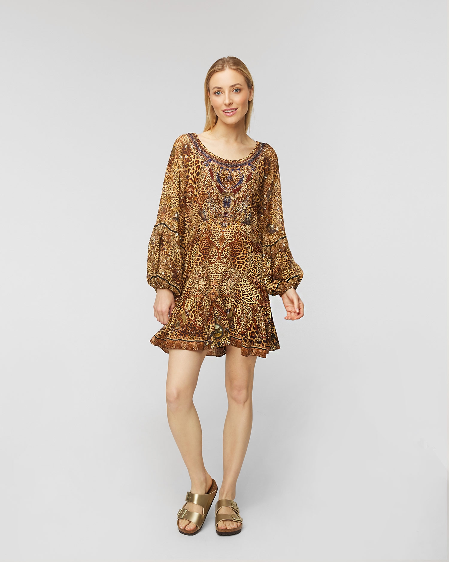 Šaty Camilla BLOUSON SLEEVE A LINE FRILL