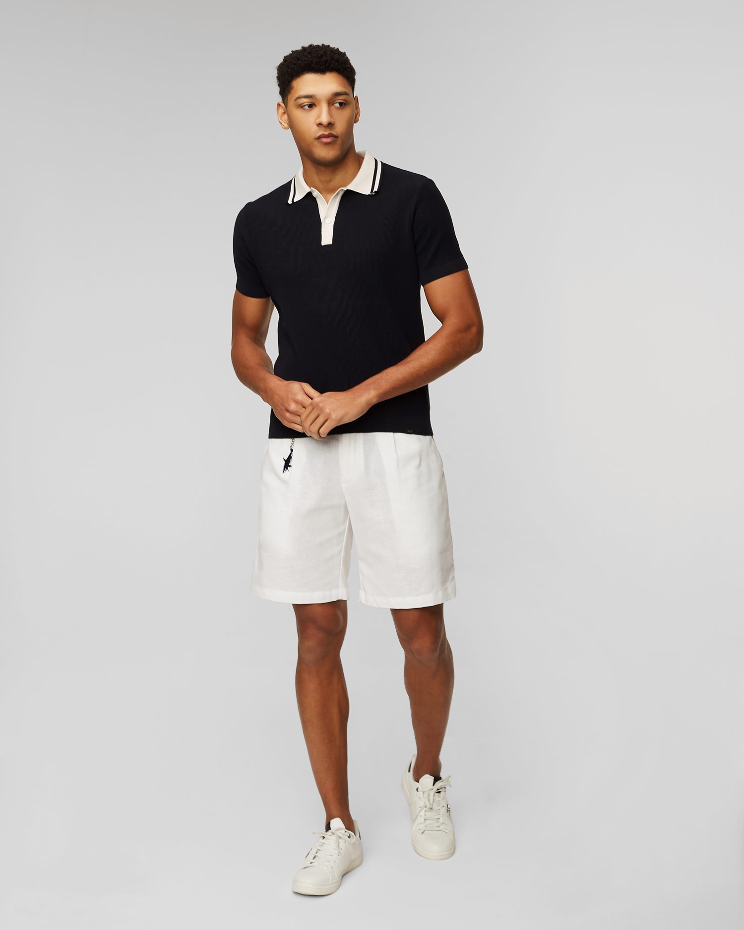 Tmavě modrá pánská polokošile z úpletu Paul&Shark