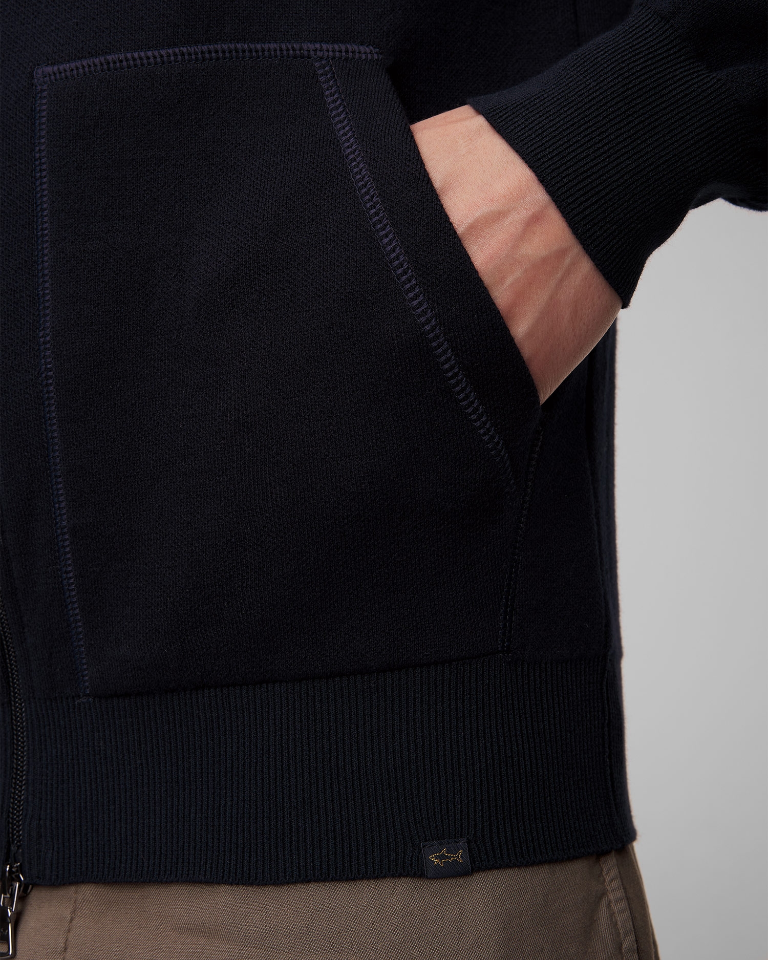 Tmavě modrý pánský svetr na zip Paul&Shark