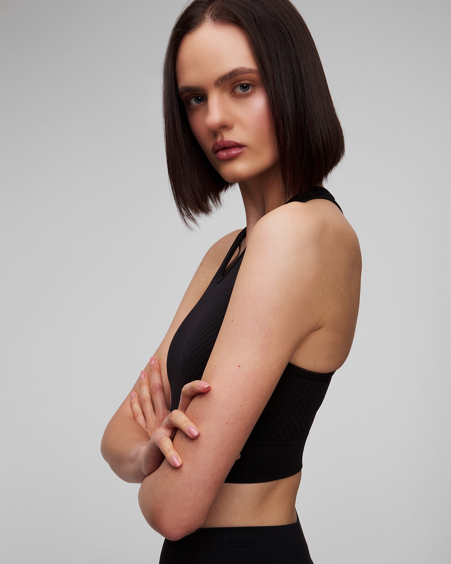 Dámský černý bezešvý sportovní top Casall Essential Block Seamless Sport Top