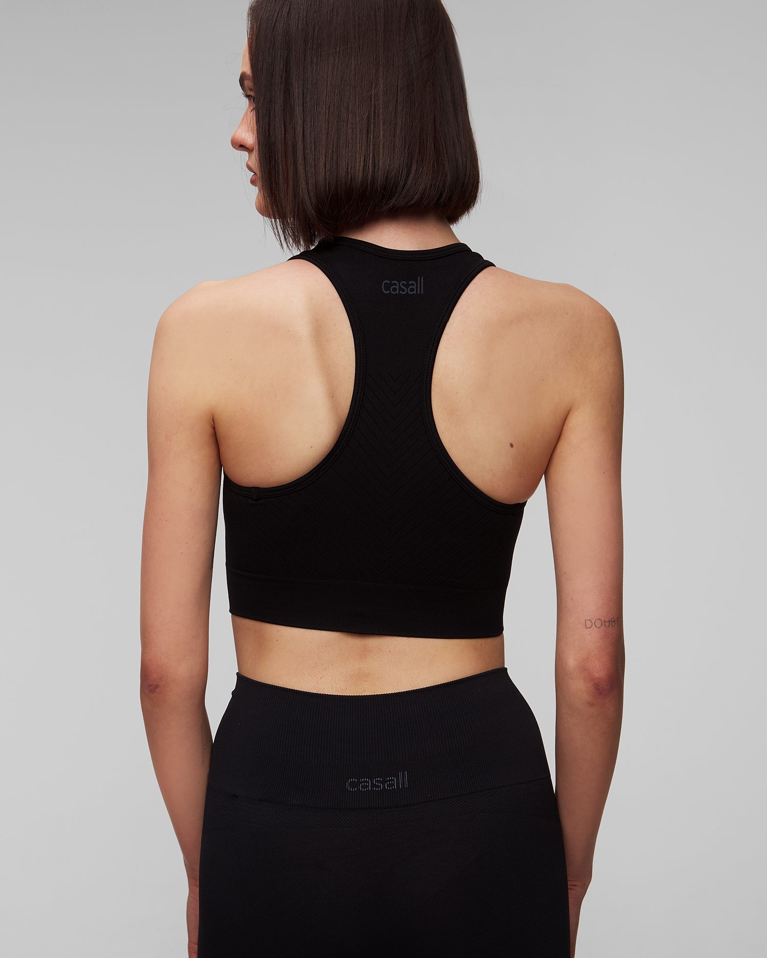 Dámský černý bezešvý sportovní top Casall Essential Block Seamless Sport Top