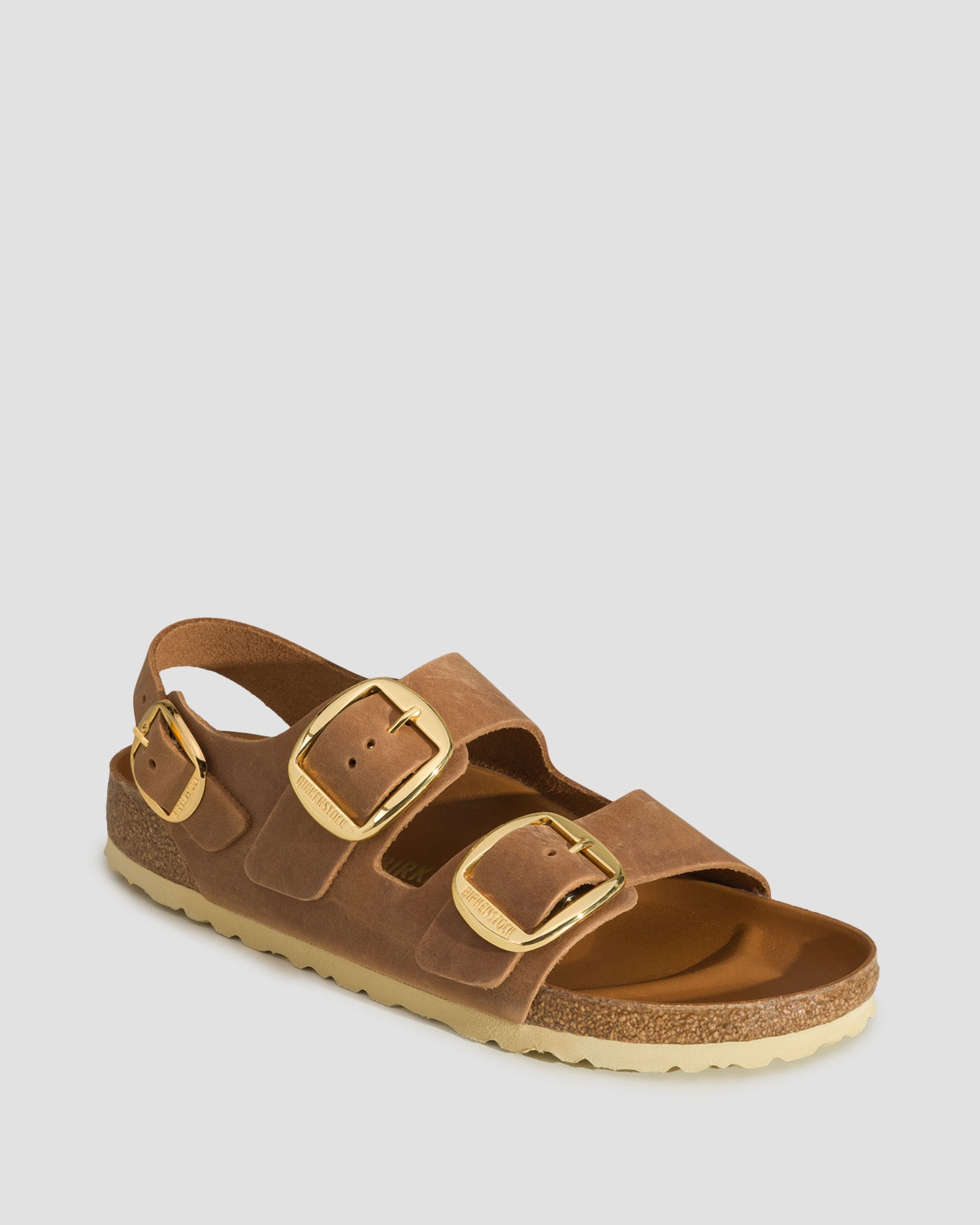 Hnědé dámské sandále Birkenstock Milano Big Buckle Oiled Leather Narrow